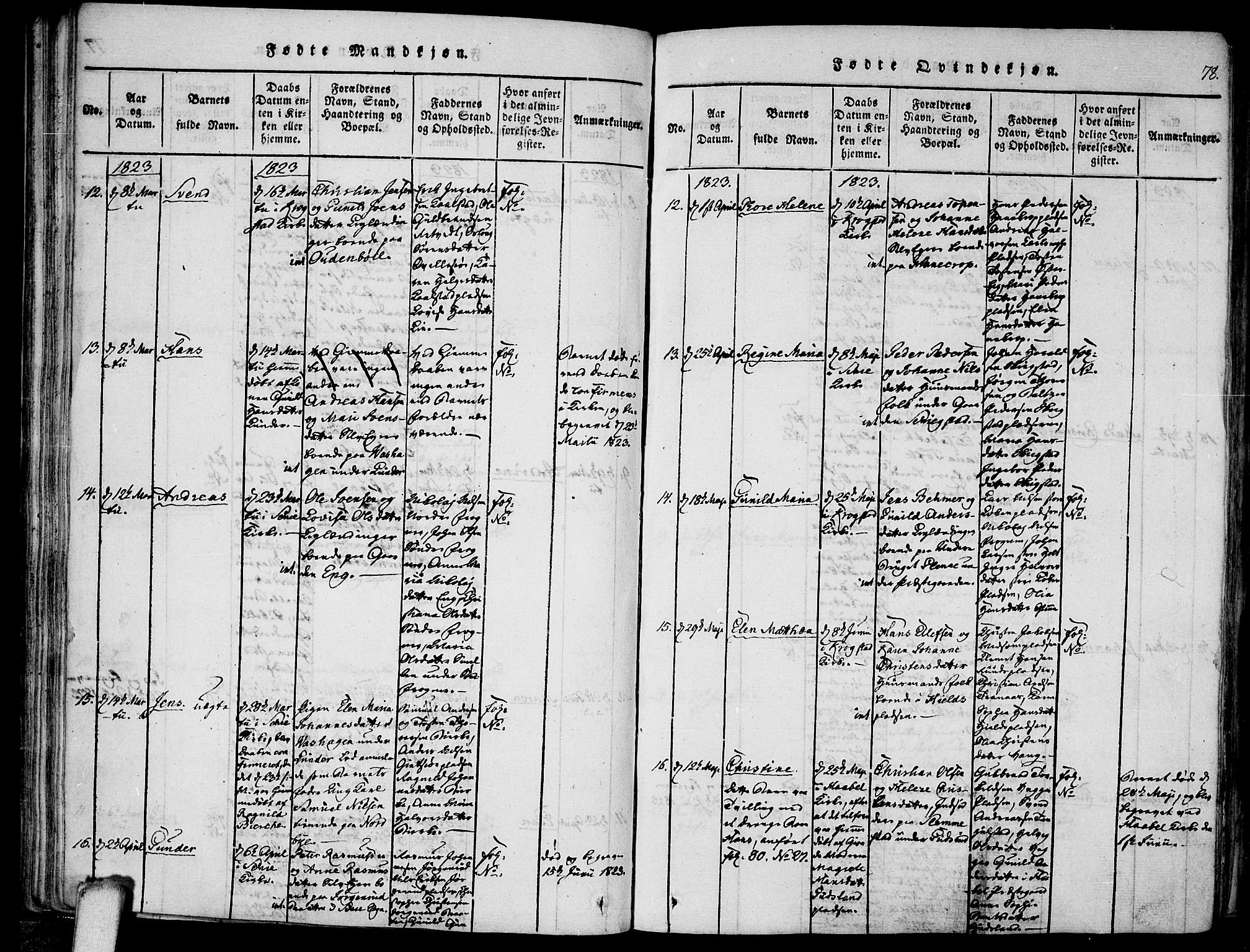 Kråkstad prestekontor Kirkebøker, SAO/A-10125a/F/Fa/L0003: Ministerialbok nr. I 3, 1813-1824, s. 78