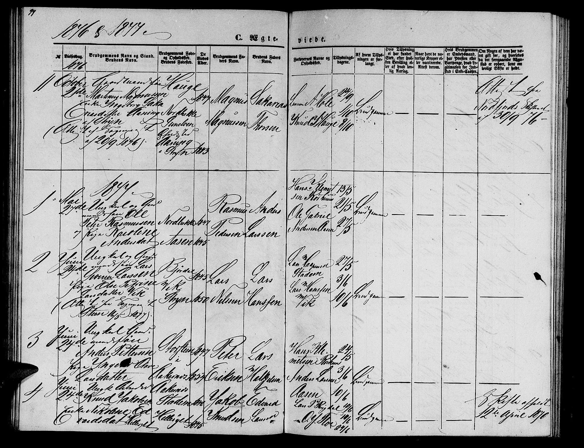 Ministerialprotokoller, klokkerbøker og fødselsregistre - Møre og Romsdal, SAT/A-1454/517/L0229: Klokkerbok nr. 517C02, 1864-1879, s. 94