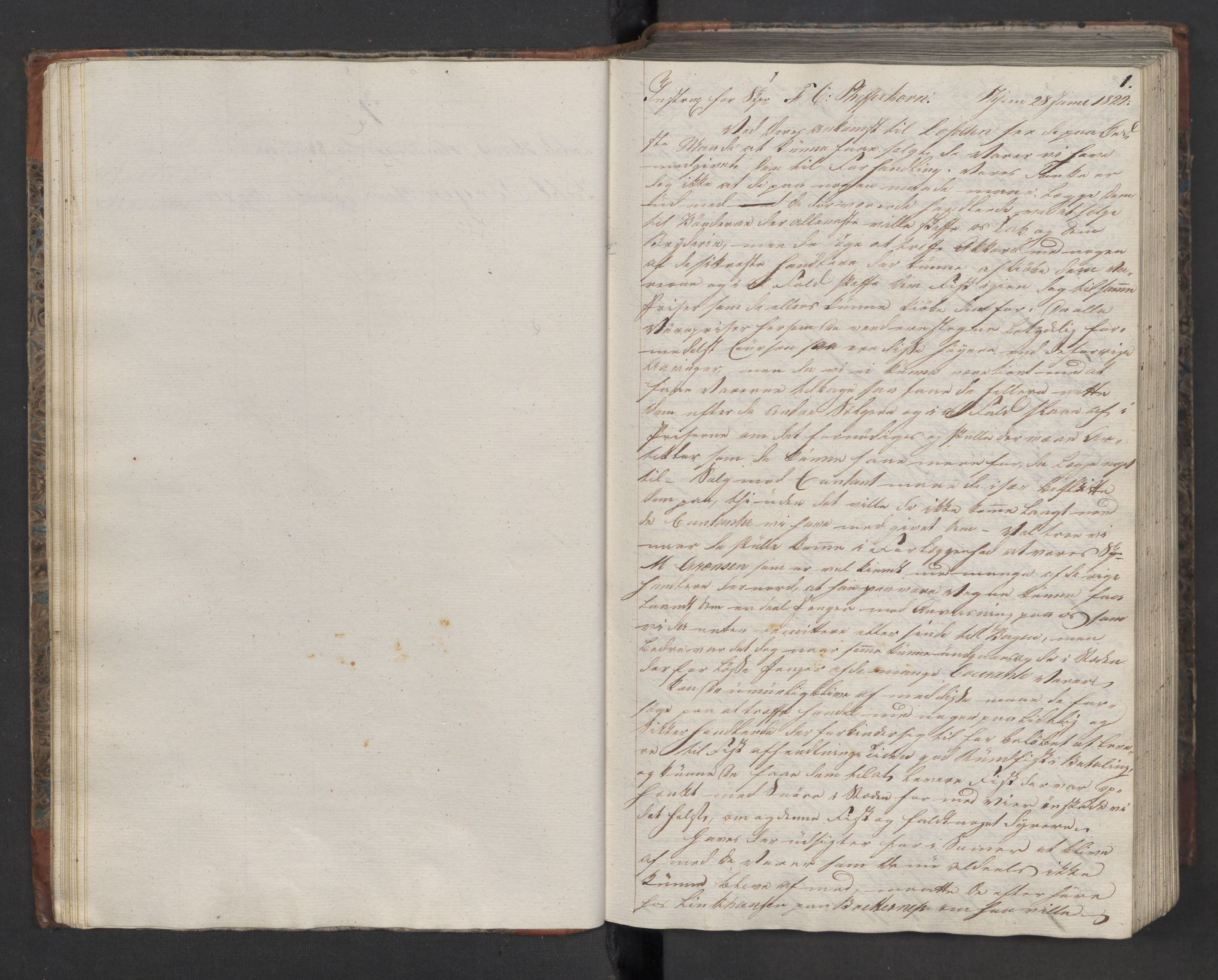 Hoë, Herman & Co, SAT/PA-0280/11/L0031: Kopibok, innenlandsk, 1822-1825, s. 1