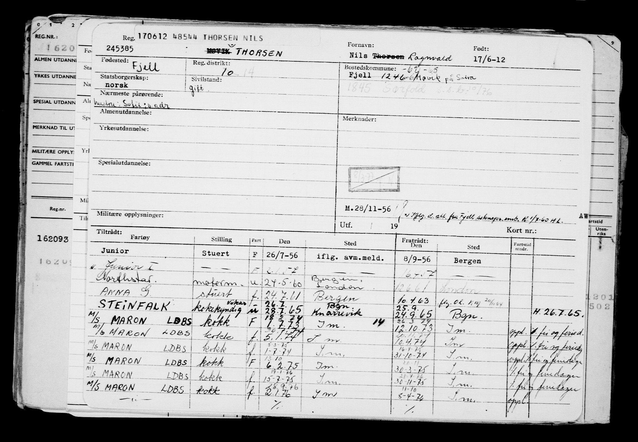 Direktoratet for sjømenn, AV/RA-S-3545/G/Gb/L0105: Hovedkort, 1912, s. 313