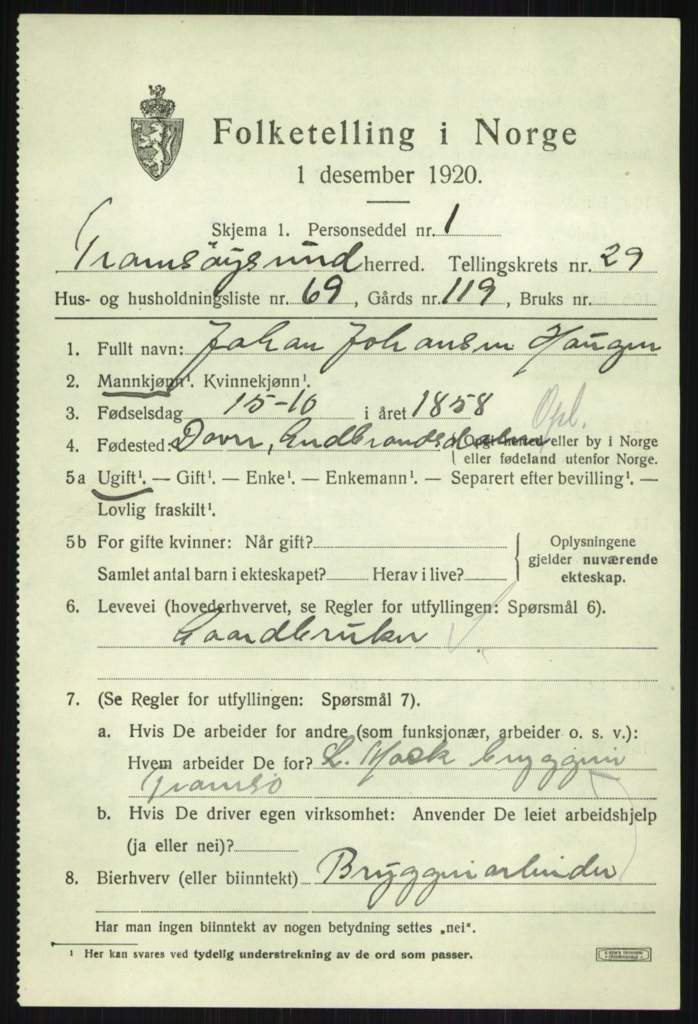 SATØ, Folketelling 1920 for 1934 Tromsøysund herred, 1920, s. 14218