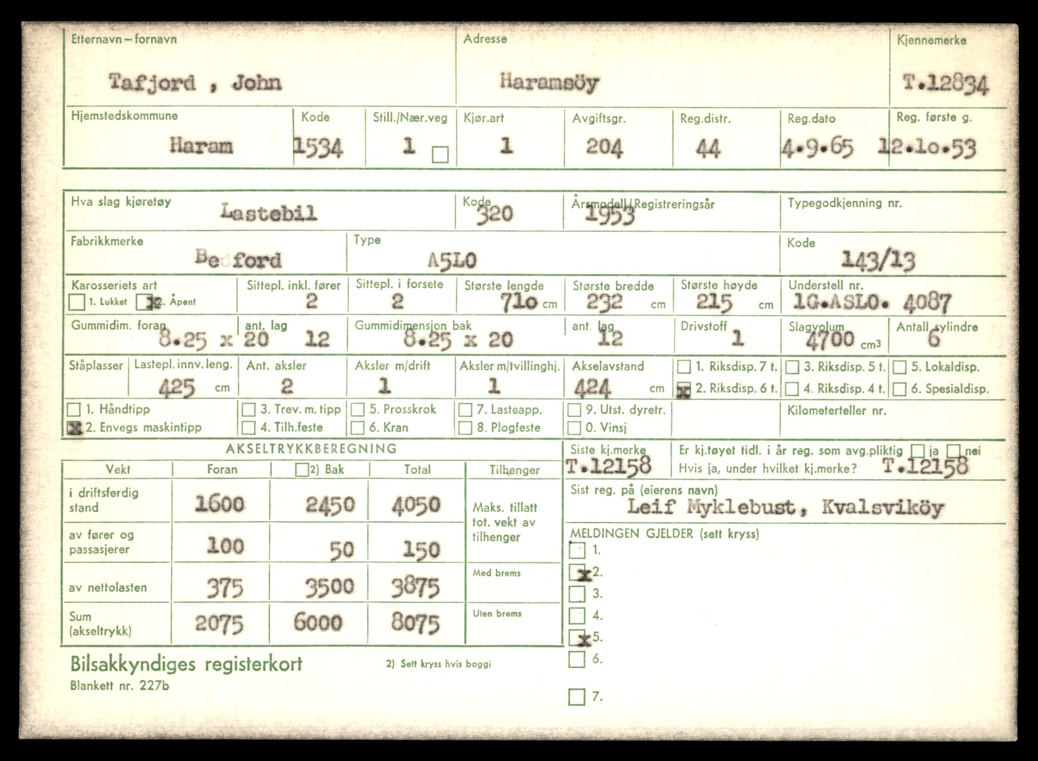 Møre og Romsdal vegkontor - Ålesund trafikkstasjon, AV/SAT-A-4099/F/Fe/L0036: Registreringskort for kjøretøy T 12831 - T 13030, 1927-1998, s. 103