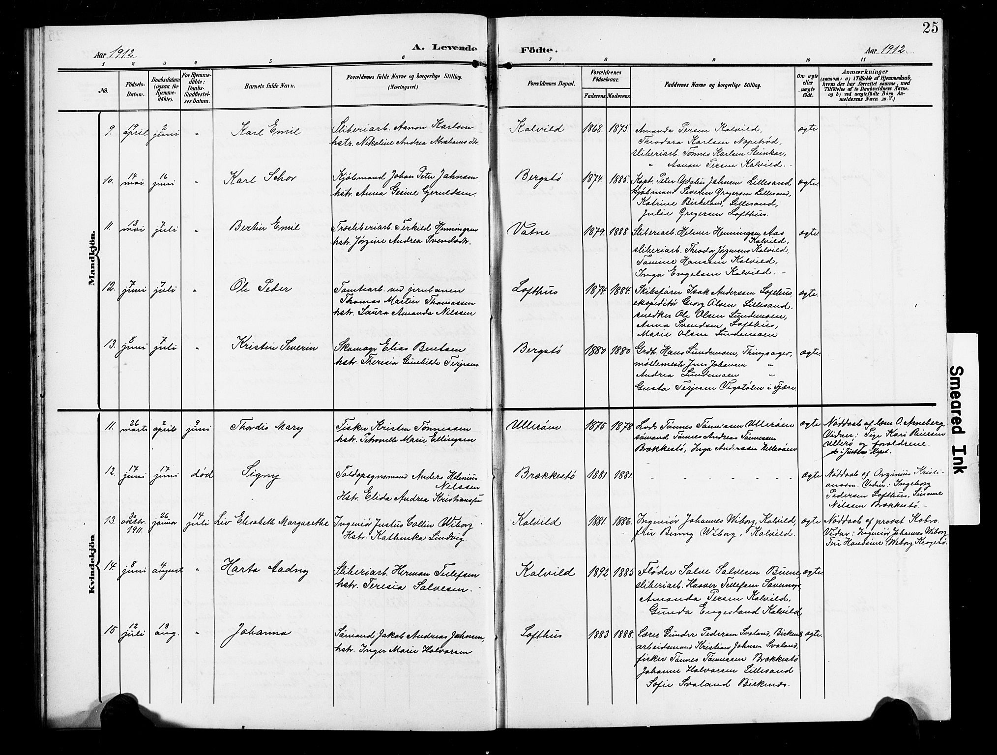 Vestre Moland sokneprestkontor, AV/SAK-1111-0046/F/Fb/Fbb/L0007: Klokkerbok nr. B 7, 1906-1929, s. 25