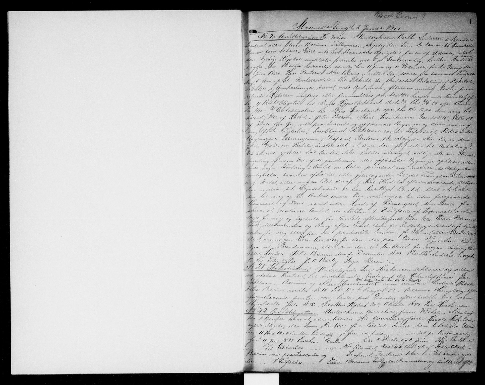 Aker sorenskriveri, SAO/A-10895/G/Gb/Gbb/L0001: Pantebok nr. II 1, 1900-1903, s. 0-1