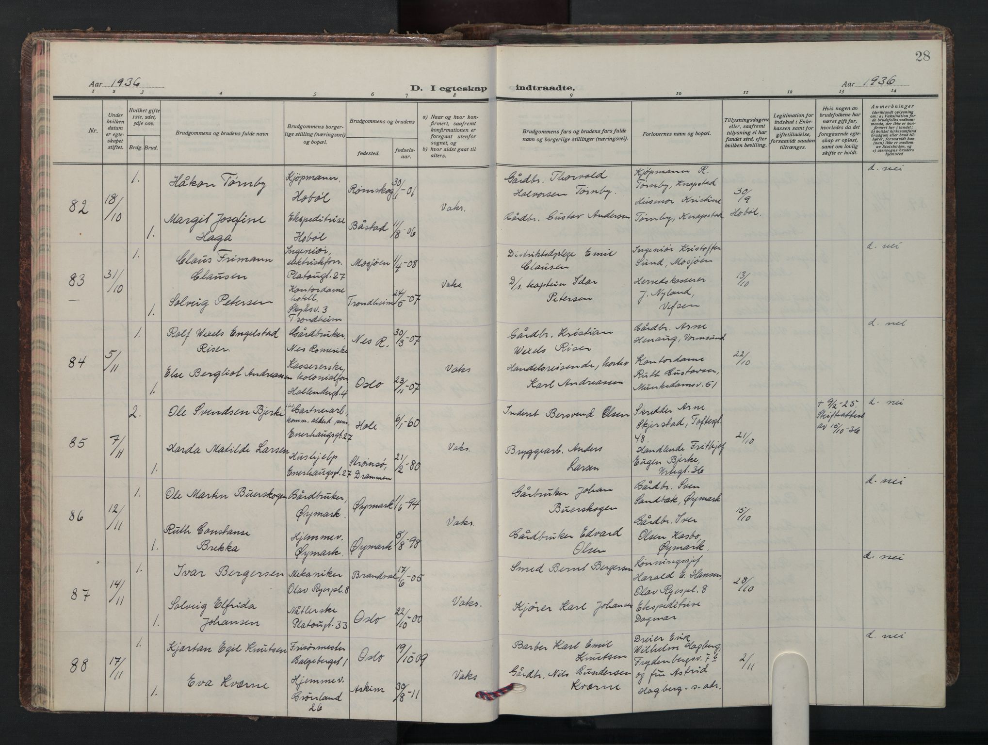 Grønland prestekontor Kirkebøker, SAO/A-10848/F/Fa/L0020: Ministerialbok nr. 20, 1935-1946, s. 28