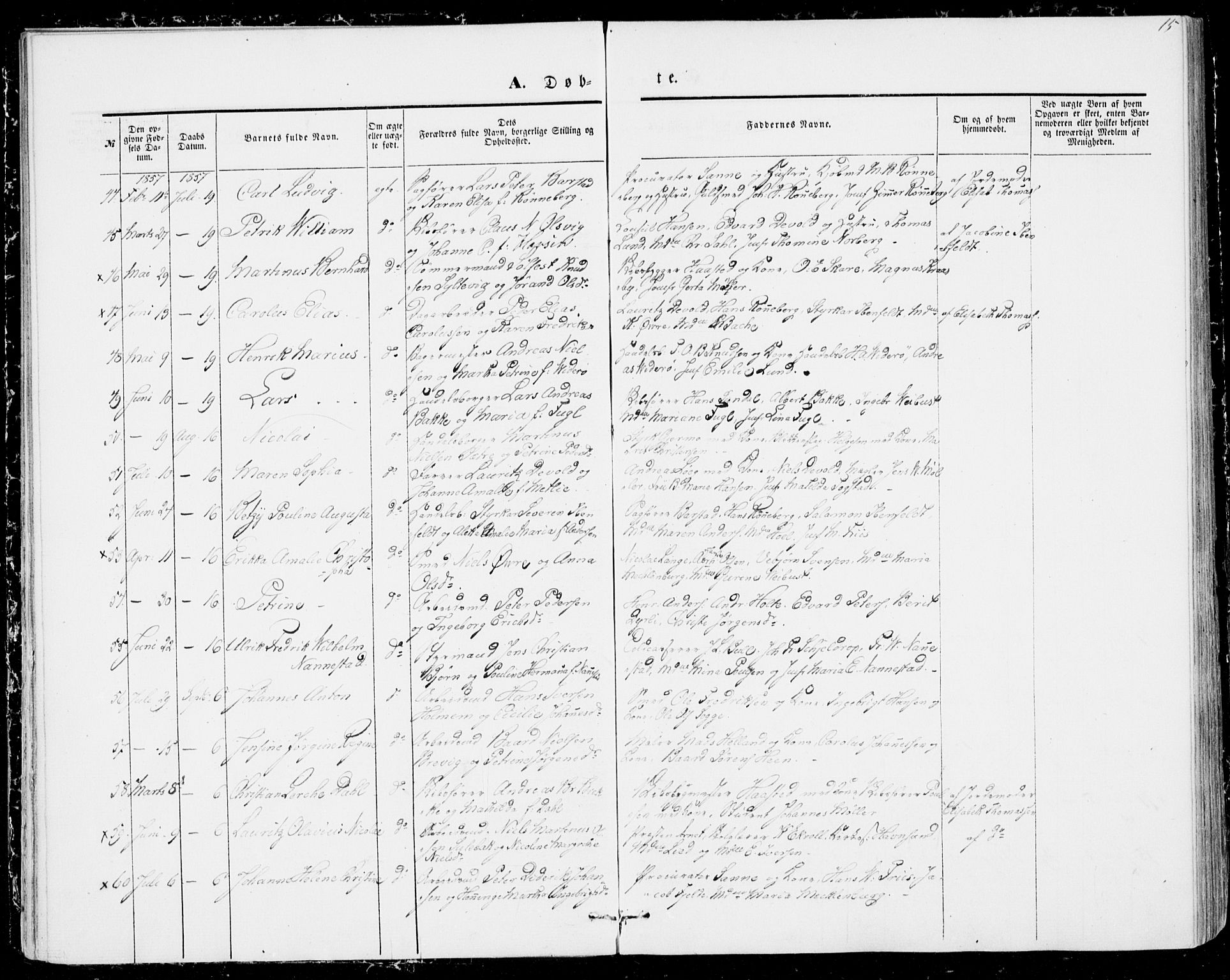 Ministerialprotokoller, klokkerbøker og fødselsregistre - Møre og Romsdal, AV/SAT-A-1454/529/L0451: Ministerialbok nr. 529A01, 1855-1863, s. 15