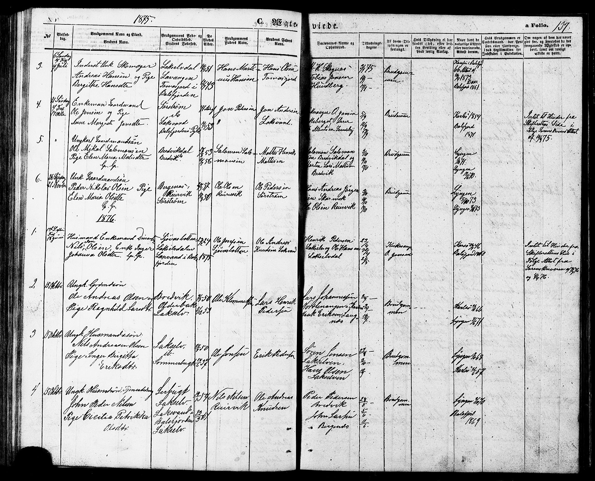 Lyngen sokneprestembete, AV/SATØ-S-1289/H/He/Heb/L0006klokker: Klokkerbok nr. 6, 1864-1881, s. 137