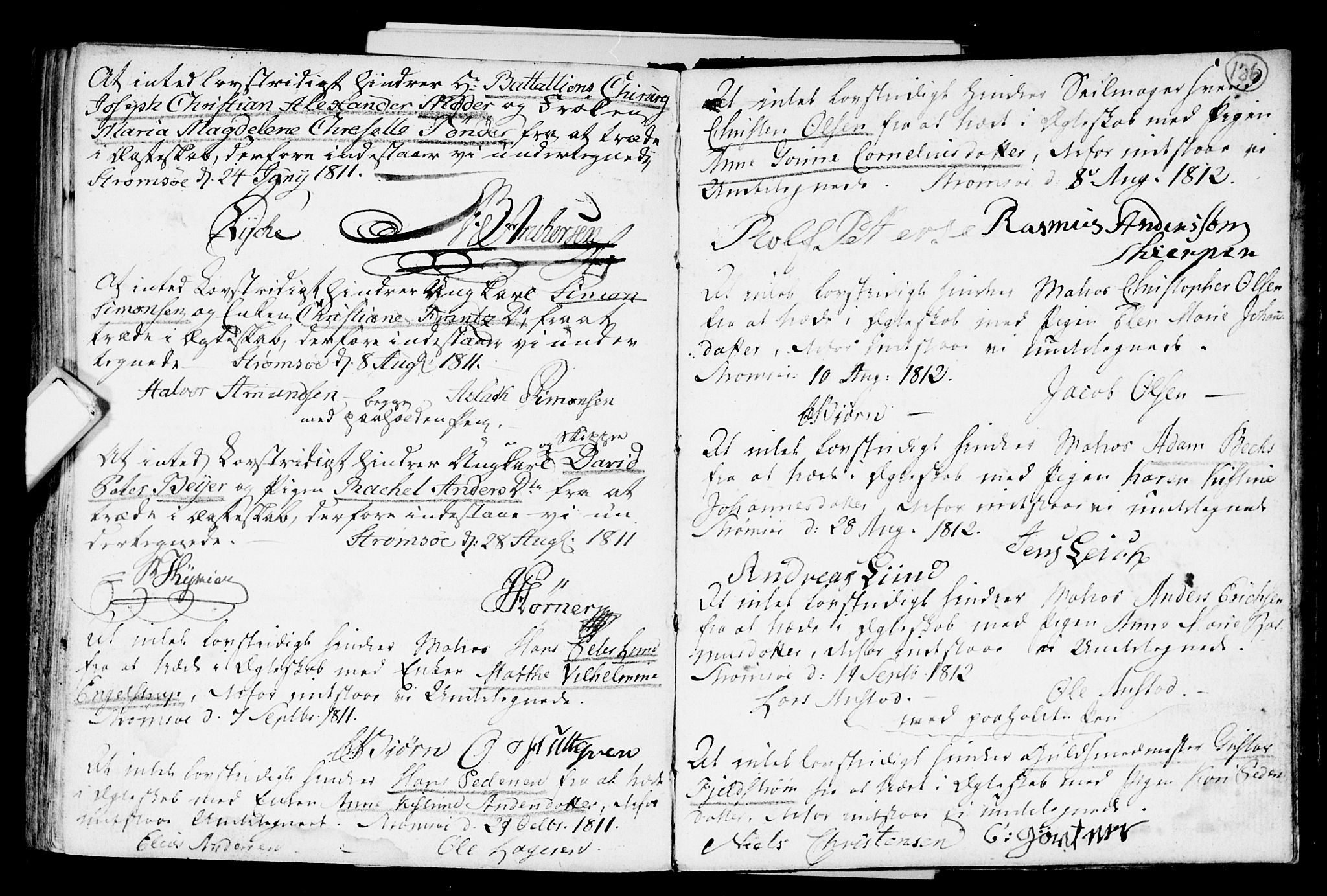 Strømsø kirkebøker, SAKO/A-246/H/Hb/L0001: Forlovererklæringer nr. 1, 1752-1815, s. 136