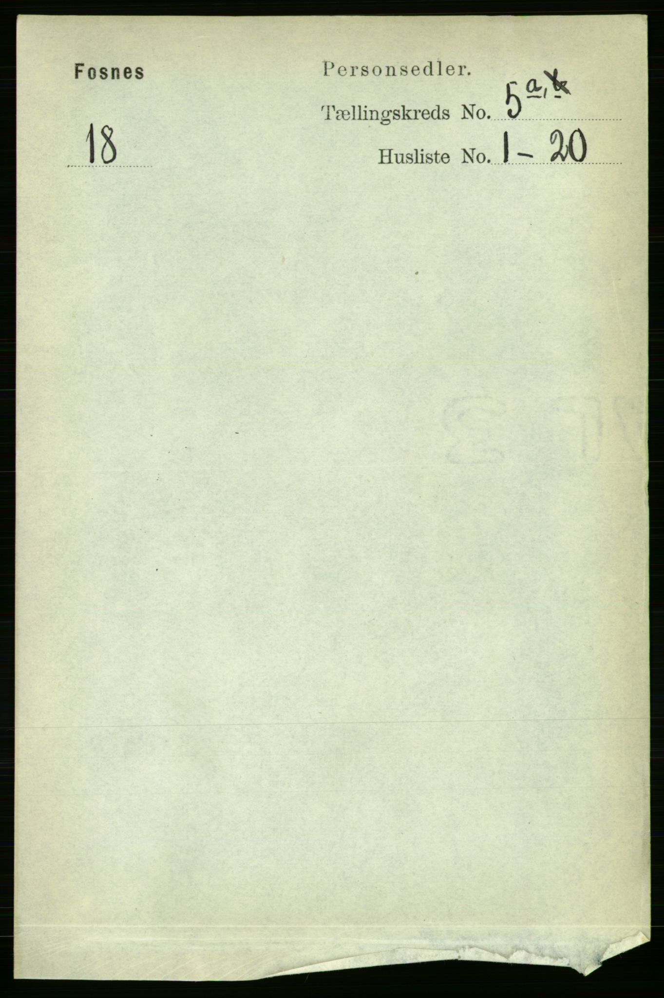 RA, Folketelling 1891 for 1748 Fosnes herred, 1891, s. 1994