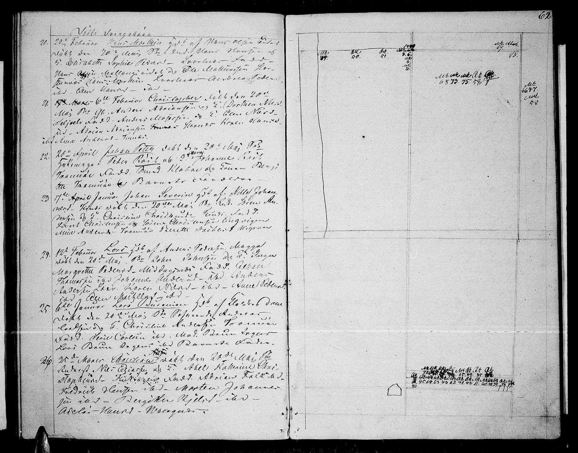 Tromsø sokneprestkontor/stiftsprosti/domprosti, AV/SATØ-S-1343/G/Gb/L0004klokker: Klokkerbok nr. 4, 1836-1840, s. 62