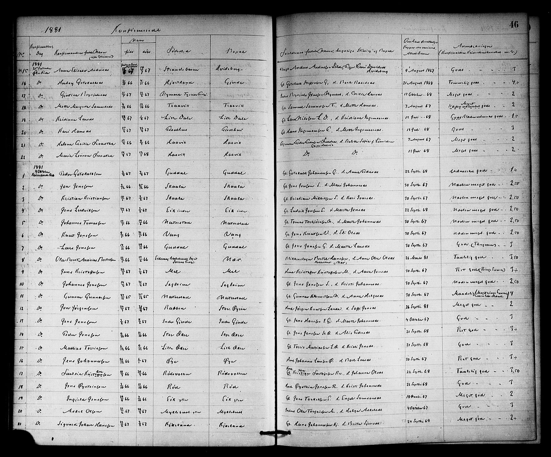 Kvinnherad sokneprestembete, SAB/A-76401/H/Haa: Ministerialbok nr. A 10, 1867-1886, s. 46
