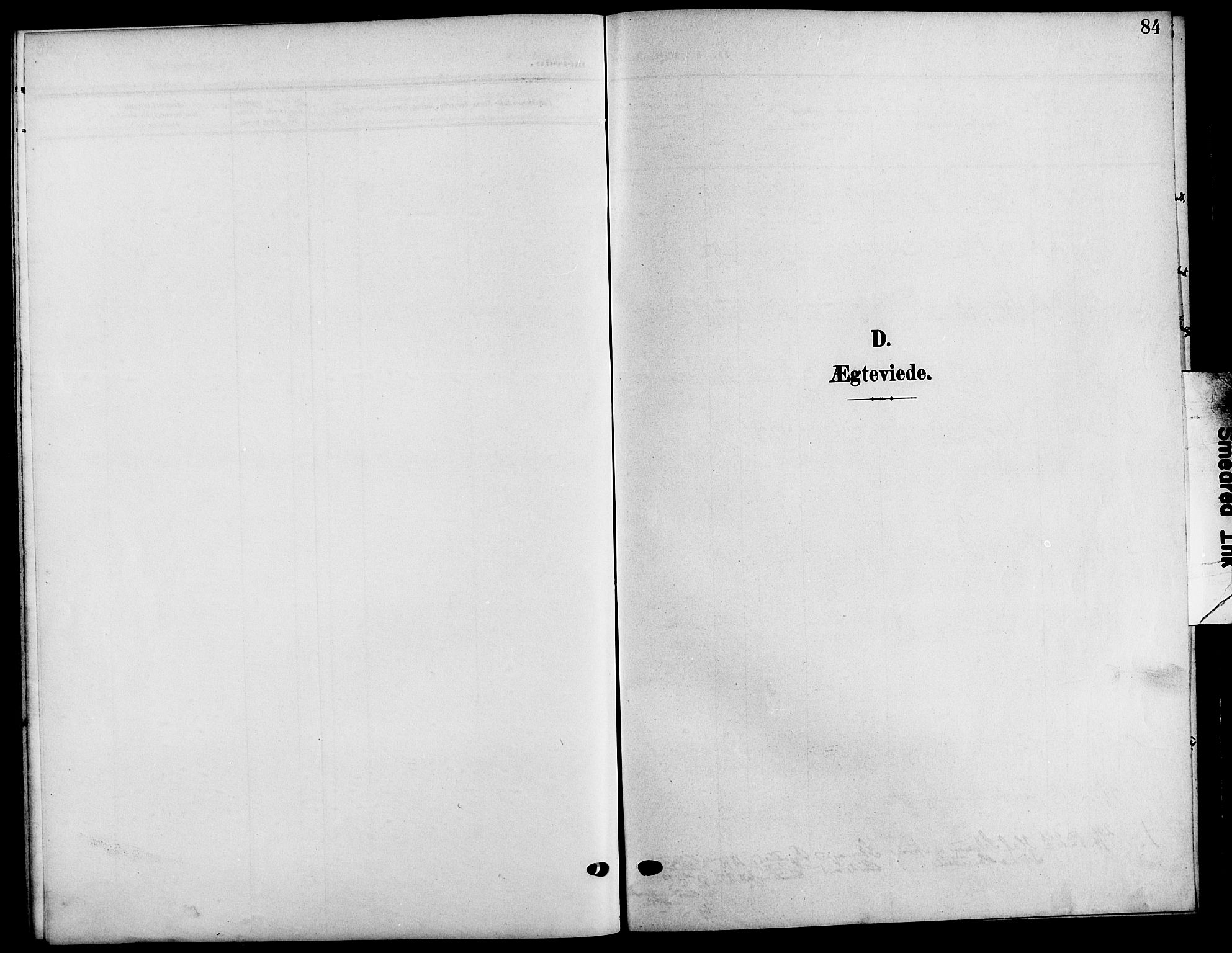 Evje sokneprestkontor, SAK/1111-0008/F/Fb/Fba/L0004: Klokkerbok nr. B 4, 1899-1914, s. 84