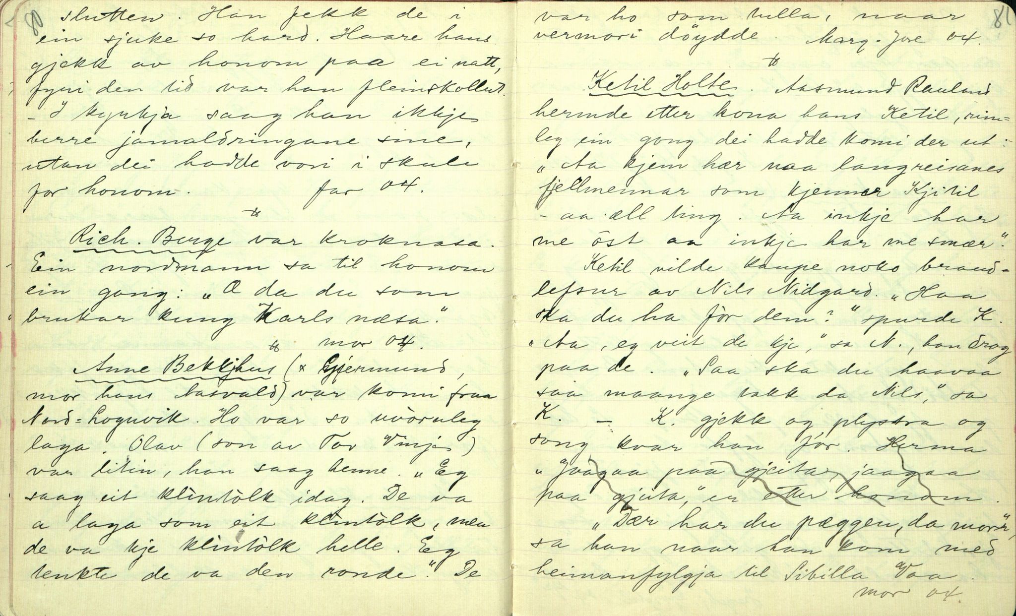 Rikard Berge, TEMU/TGM-A-1003/F/L0002/0002: 031-060 Innholdslister / 32 Ættesoger, ættetavler, 1904, s. 80-81