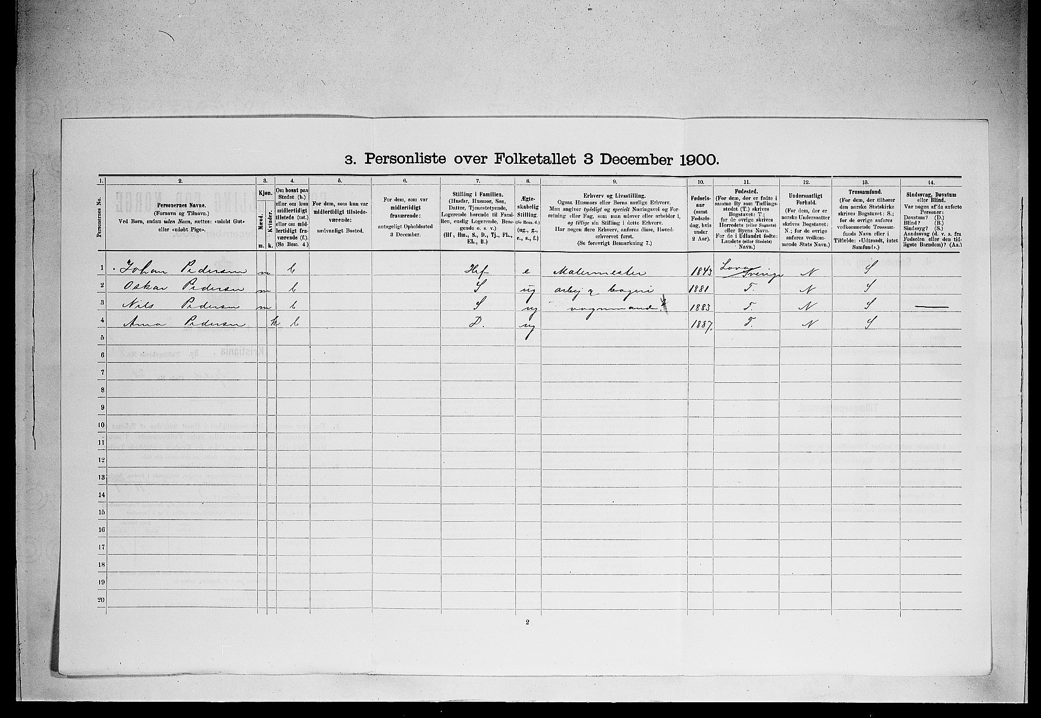 SAO, Folketelling 1900 for 0301 Kristiania kjøpstad, 1900, s. 23367