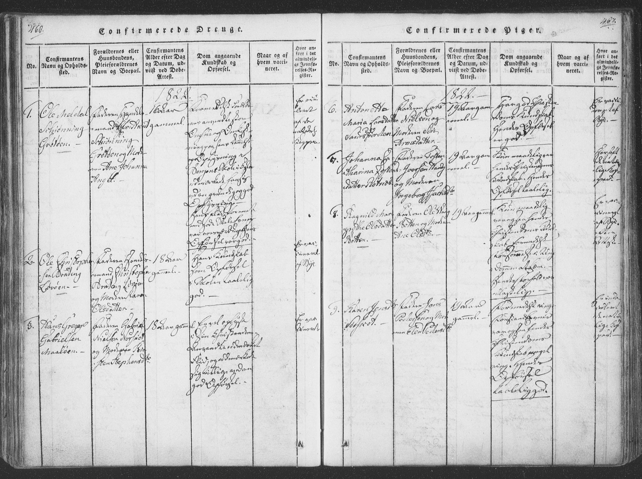 Ministerialprotokoller, klokkerbøker og fødselsregistre - Nordland, SAT/A-1459/855/L0798: Ministerialbok nr. 855A06, 1821-1835, s. 466-467