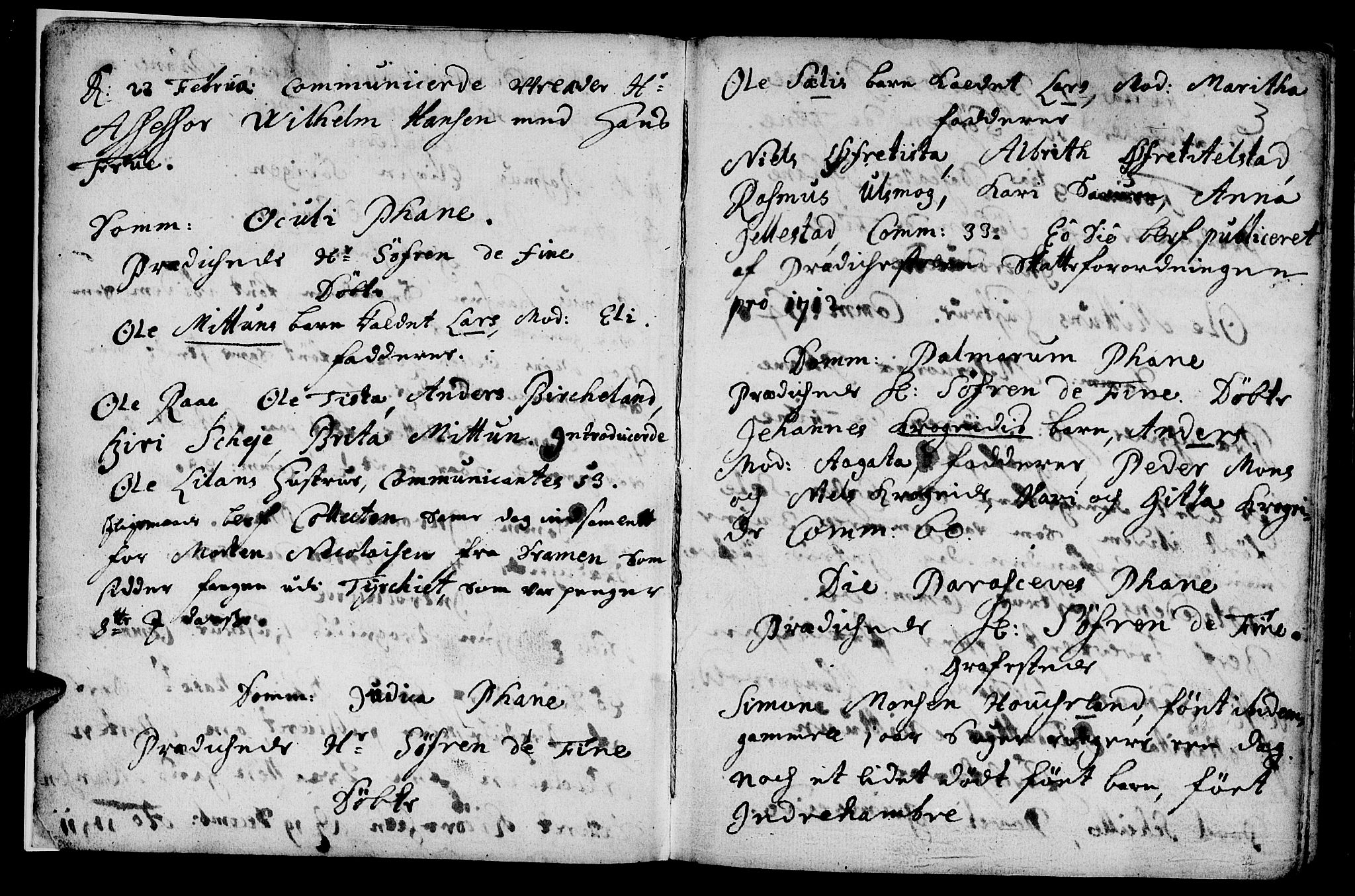 Fana Sokneprestembete, AV/SAB-A-75101/H/Haa/Haaa/L0001: Ministerialbok nr. A 1, 1712-1719, s. 3