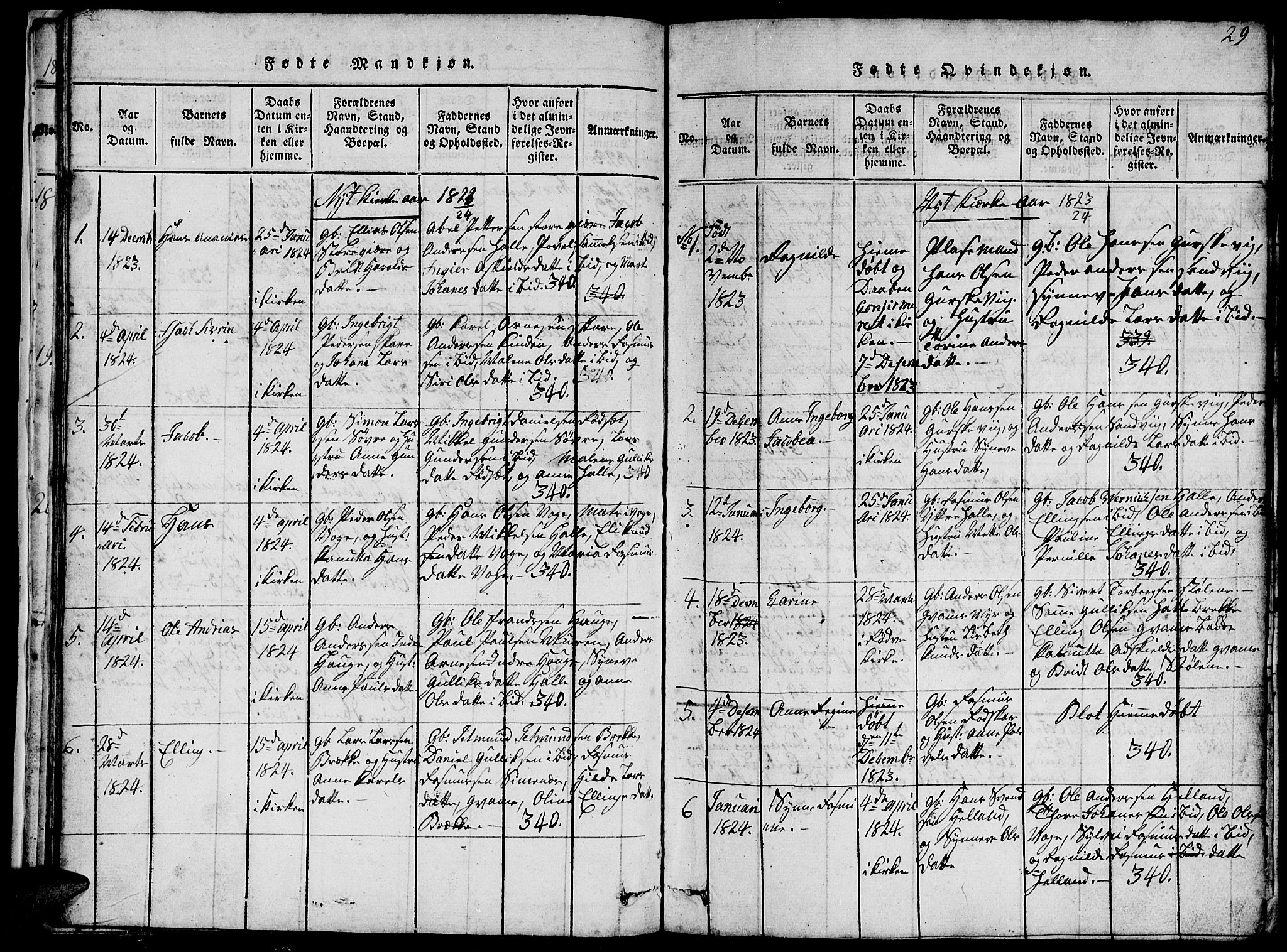 Ministerialprotokoller, klokkerbøker og fødselsregistre - Møre og Romsdal, SAT/A-1454/503/L0046: Klokkerbok nr. 503C01, 1816-1842, s. 29