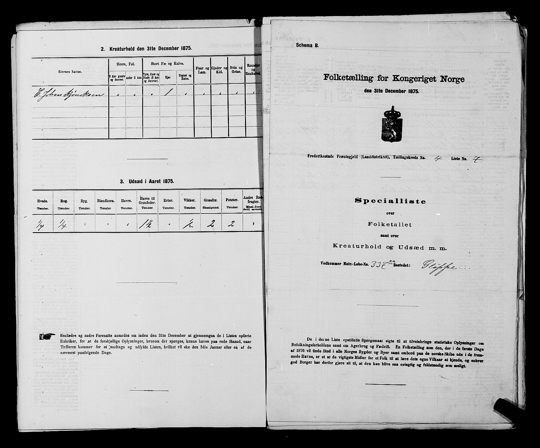 RA, Folketelling 1875 for 0132L Fredrikstad prestegjeld, Glemmen sokn, 1875, s. 799