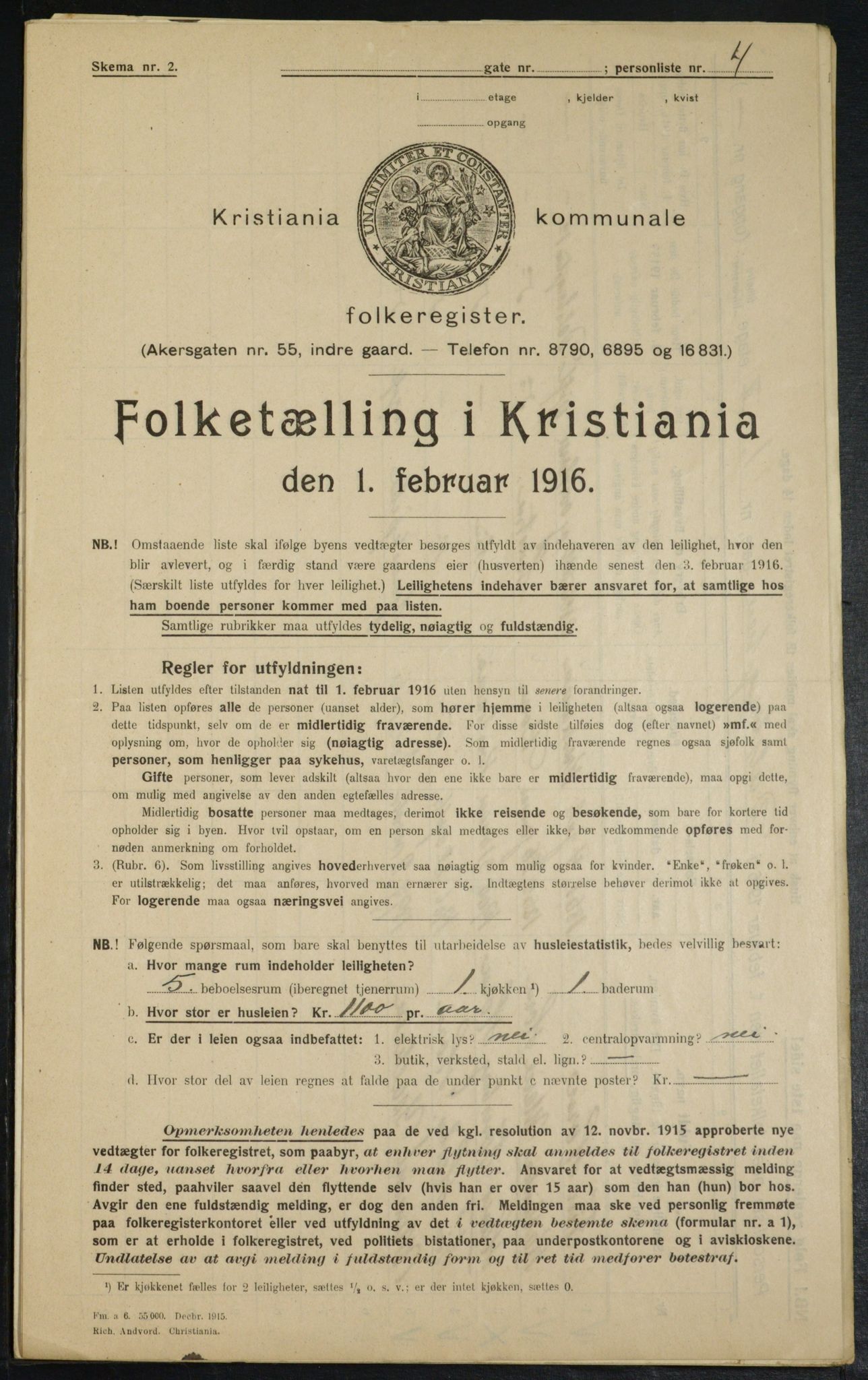 OBA, Kommunal folketelling 1.2.1916 for Kristiania, 1916, s. 14075