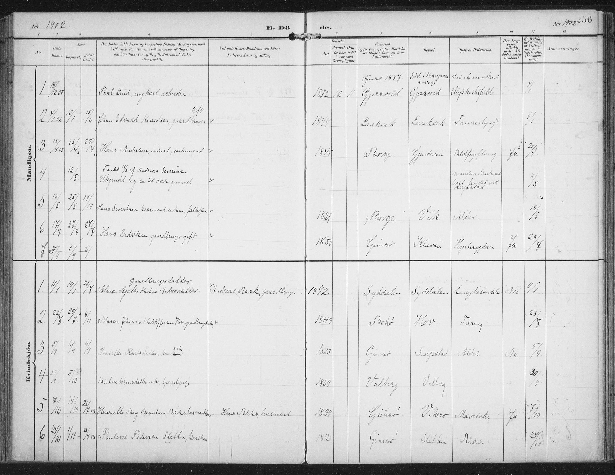 Ministerialprotokoller, klokkerbøker og fødselsregistre - Nordland, SAT/A-1459/876/L1098: Ministerialbok nr. 876A04, 1896-1915, s. 256
