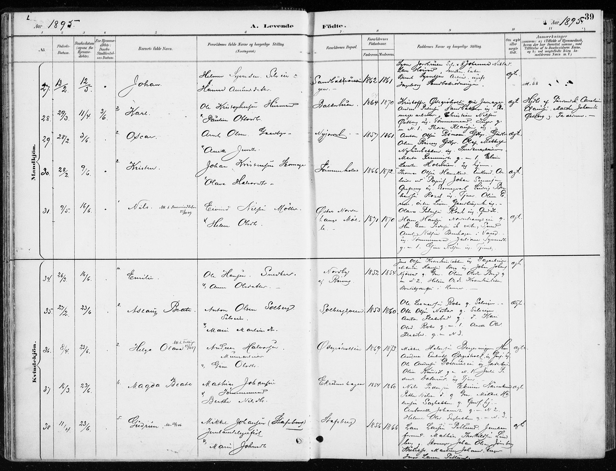 Løten prestekontor, AV/SAH-PREST-022/K/Ka/L0010: Ministerialbok nr. 10, 1892-1907, s. 39