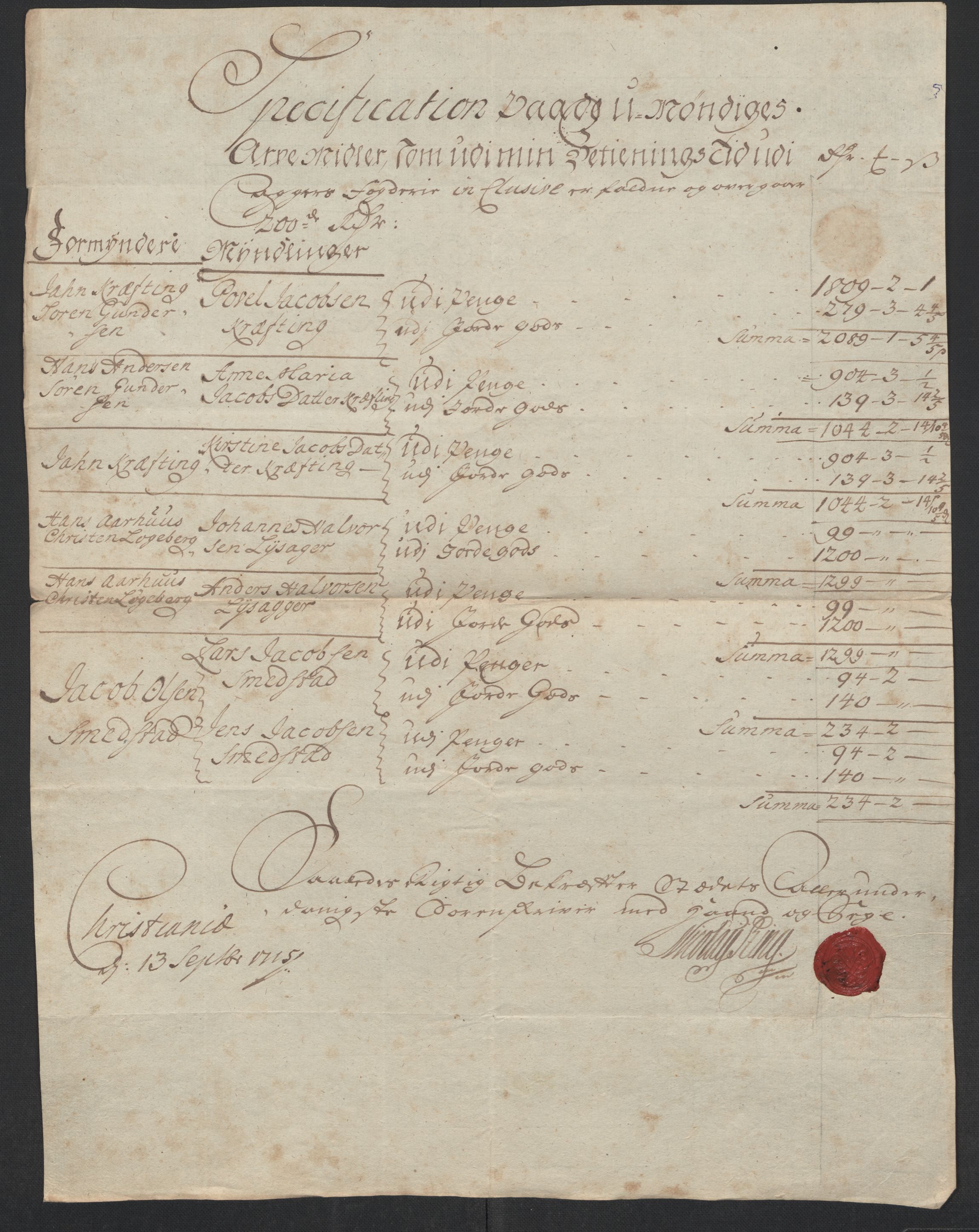 Rentekammeret inntil 1814, Reviderte regnskaper, Fogderegnskap, AV/RA-EA-4092/R10/L0453: Fogderegnskap Aker og Follo, 1715, s. 135