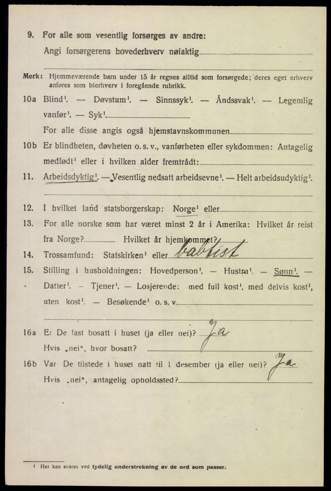 SAK, Folketelling 1920 for 1029 Sør-Audnedal herred, 1920, s. 4282