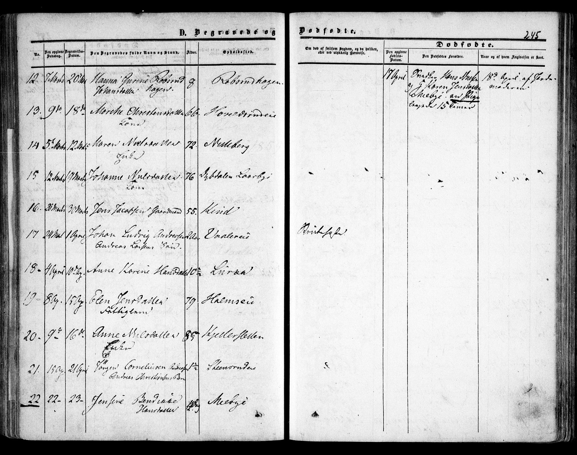 Skedsmo prestekontor Kirkebøker, SAO/A-10033a/F/Fa/L0010: Ministerialbok nr. I 10, 1854-1865, s. 245