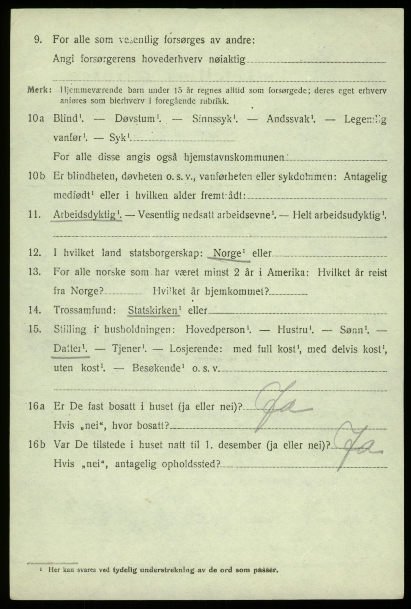 SAB, Folketelling 1920 for 1246 Fjell herred, 1920, s. 5425
