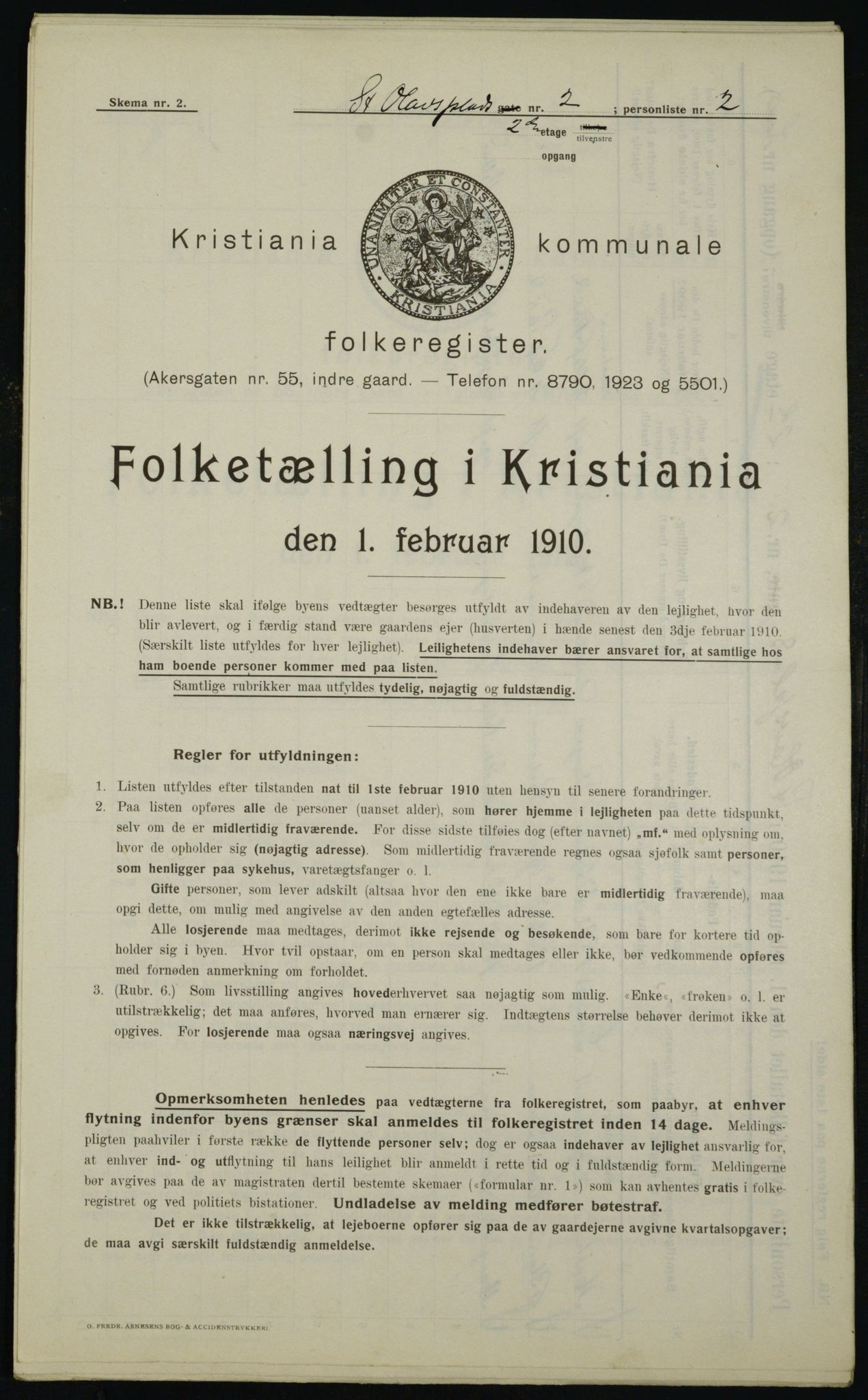 OBA, Kommunal folketelling 1.2.1910 for Kristiania, 1910, s. 84456