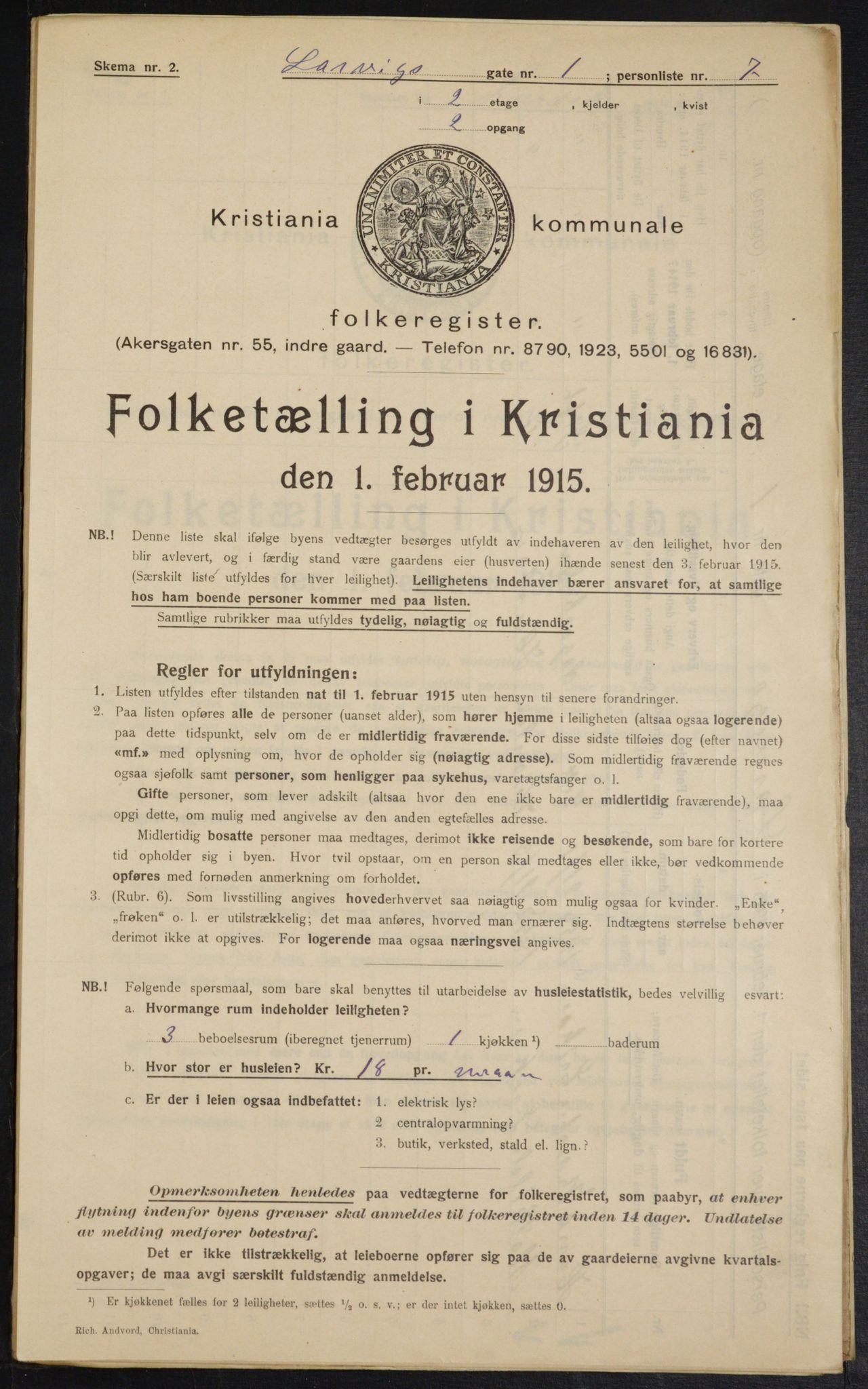 OBA, Kommunal folketelling 1.2.1915 for Kristiania, 1915, s. 56588