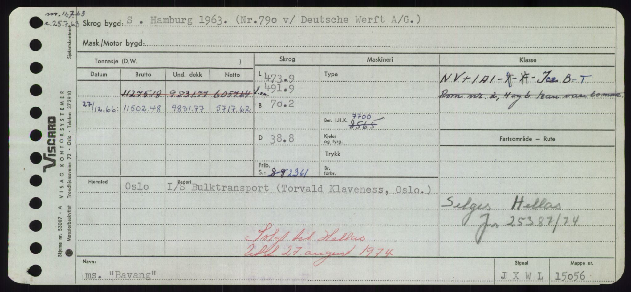 Sjøfartsdirektoratet med forløpere, Skipsmålingen, AV/RA-S-1627/H/Hd/L0003: Fartøy, B-Bev, s. 415