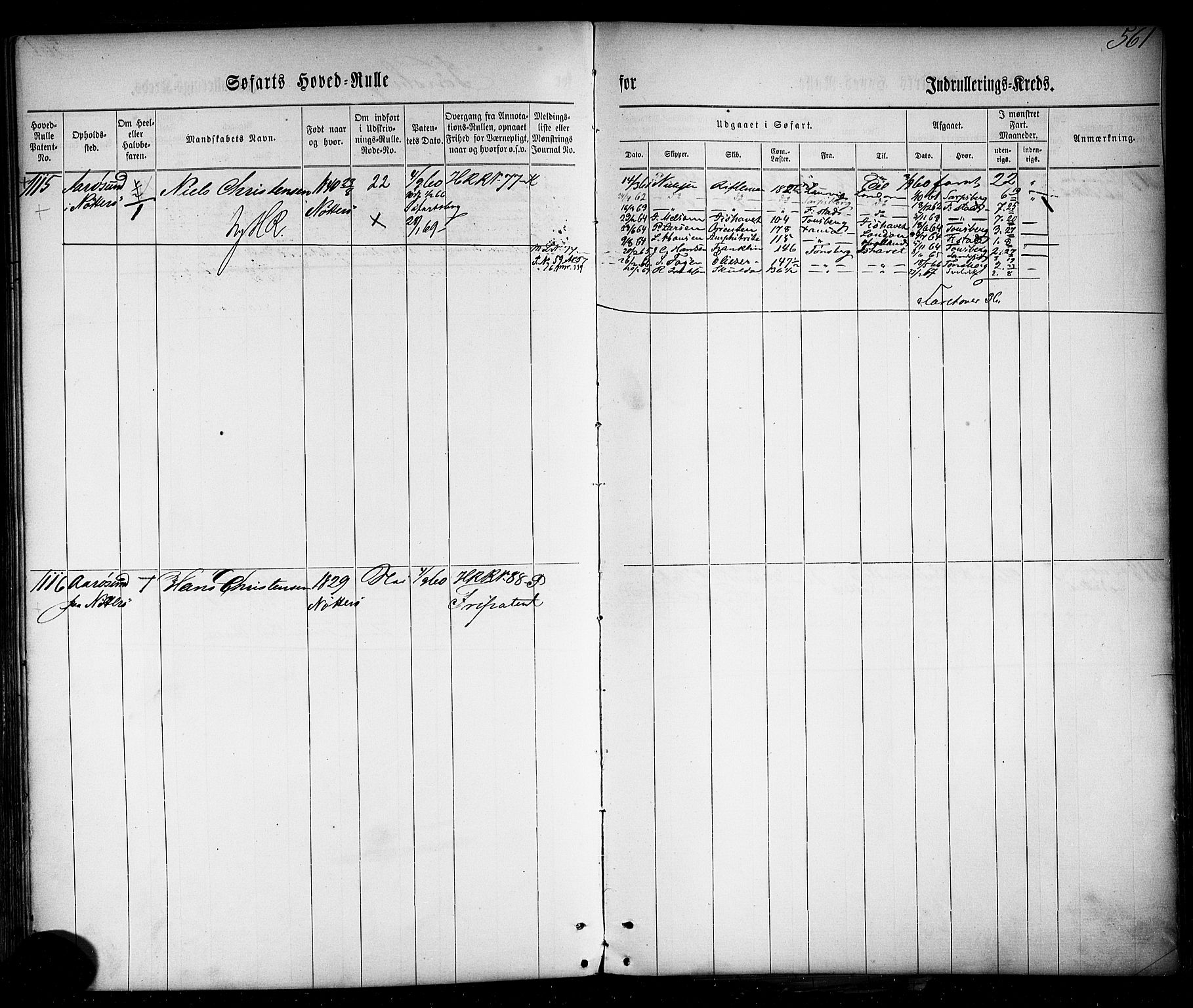 Tønsberg innrulleringskontor, AV/SAKO-A-786/F/Fc/Fca/L0001: Hovedrulle Patent nr. 1-1428, 1860-1861, s. 603