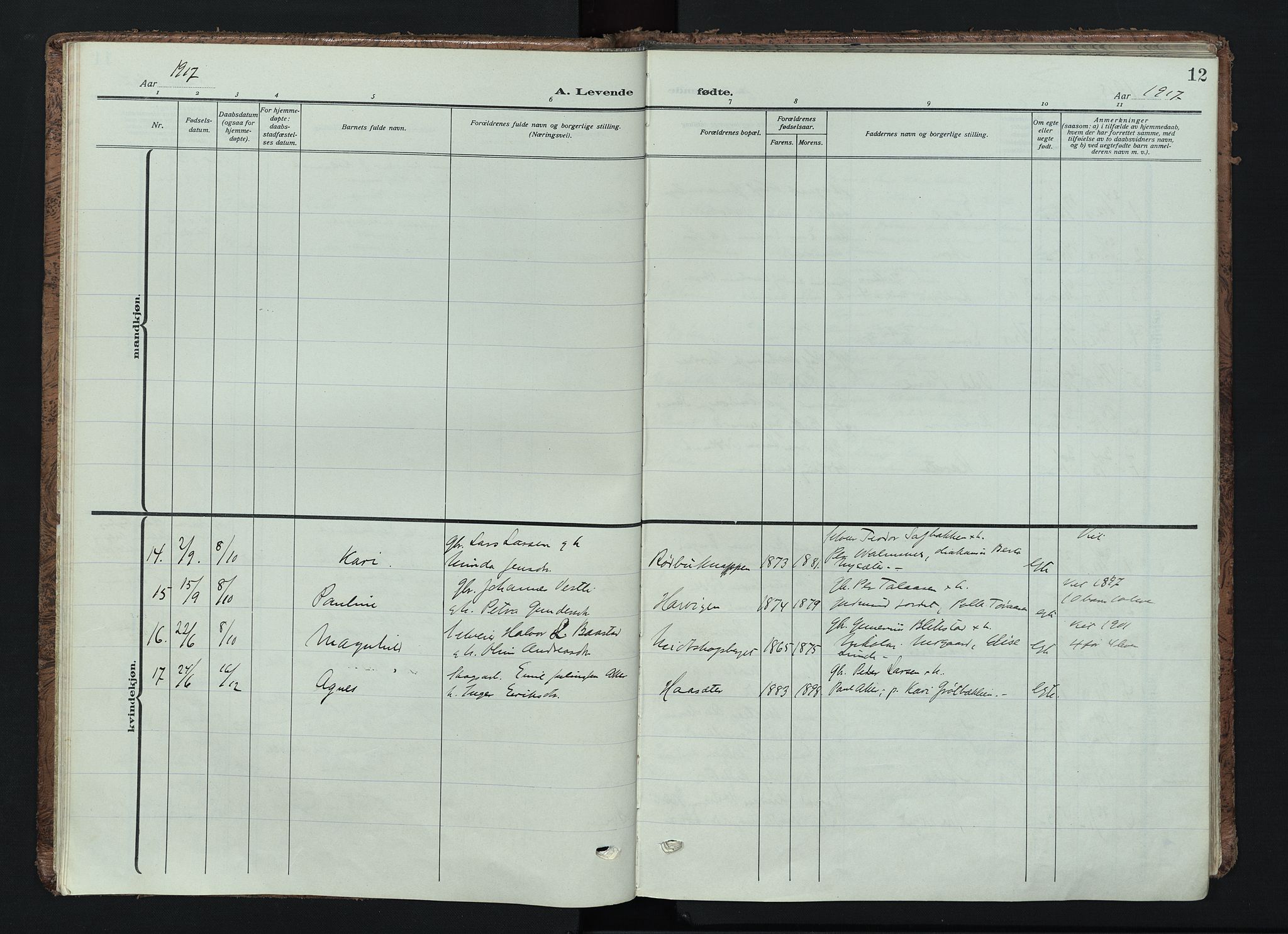 Trysil prestekontor, AV/SAH-PREST-046/H/Ha/Haa/L0016: Ministerialbok nr. 16, 1913-1946, s. 12