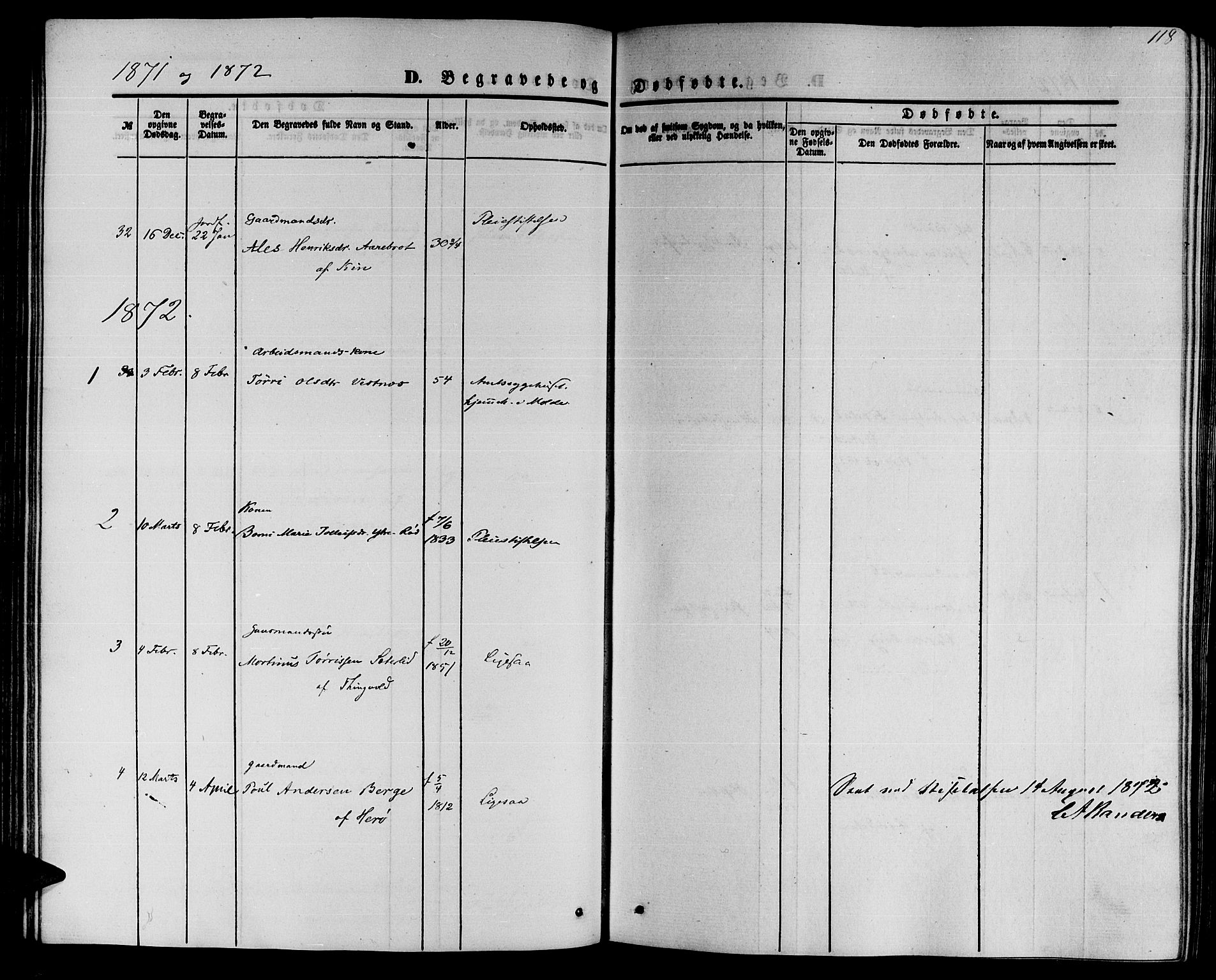 Ministerialprotokoller, klokkerbøker og fødselsregistre - Møre og Romsdal, SAT/A-1454/559/L0713: Ministerialbok nr. 559A01, 1861-1886, s. 118