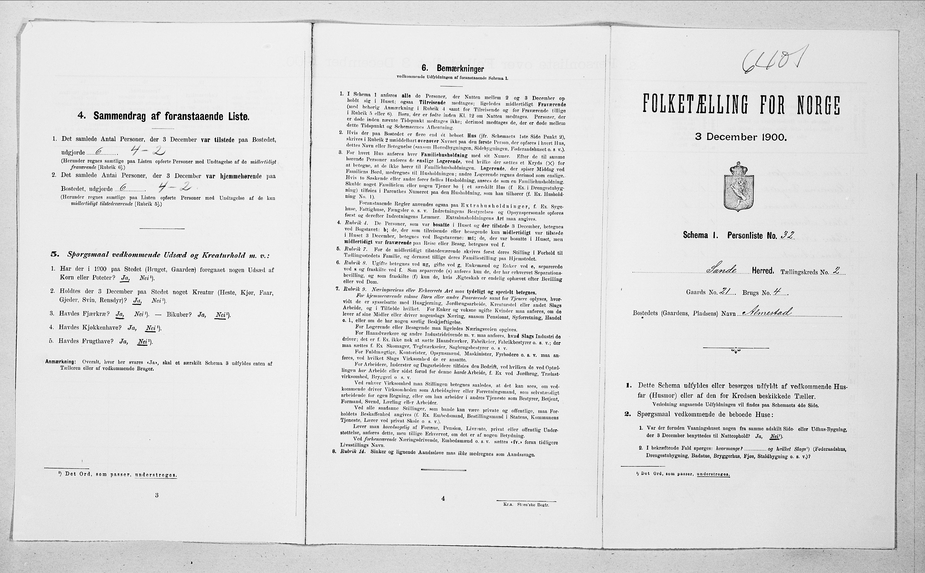 SAT, Folketelling 1900 for 1514 Sande herred, 1900, s. 232