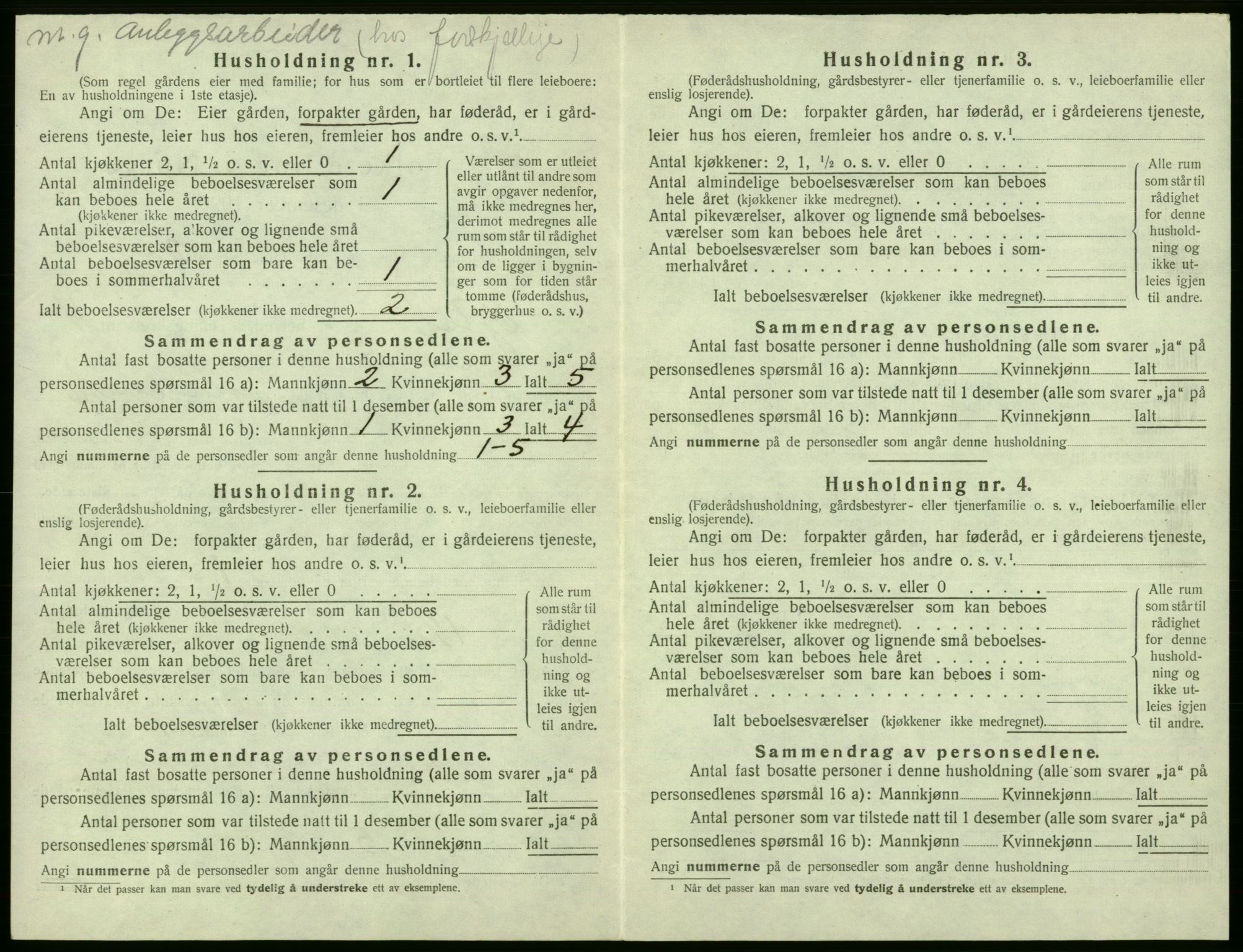 SAB, Folketelling 1920 for 1246 Fjell herred, 1920, s. 499