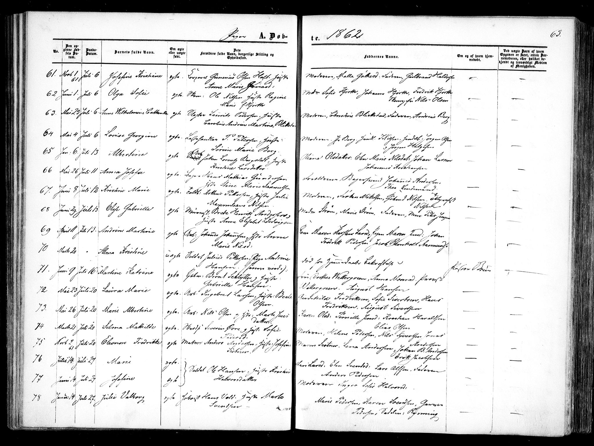 Halden prestekontor Kirkebøker, AV/SAO-A-10909/F/Fa/L0007: Ministerialbok nr. I 7, 1857-1865, s. 63