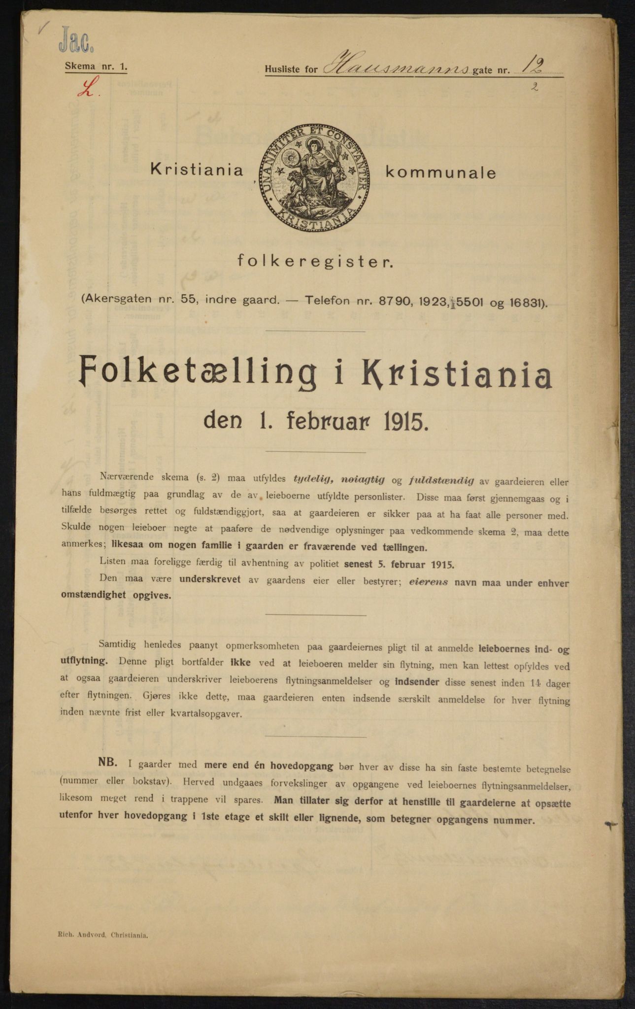 OBA, Kommunal folketelling 1.2.1915 for Kristiania, 1915, s. 34801