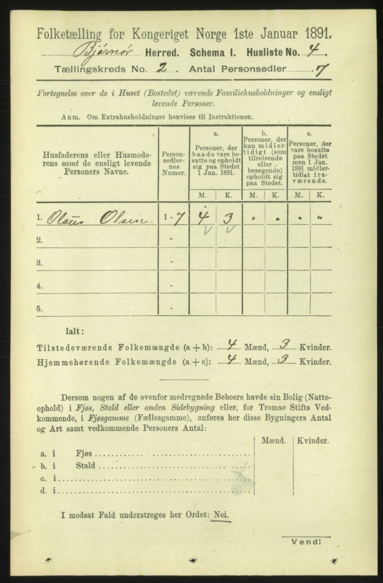 RA, Folketelling 1891 for 1632 Bjørnør herred, 1891, s. 558