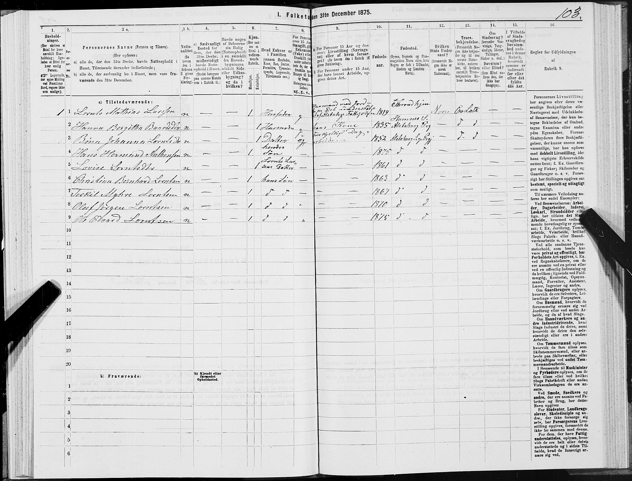 SAT, Folketelling 1875 for 1820P Alstahaug prestegjeld, 1875, s. 1103