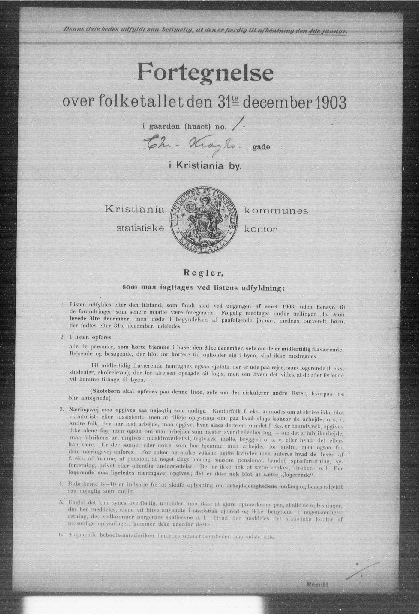 OBA, Kommunal folketelling 31.12.1903 for Kristiania kjøpstad, 1903, s. 2467