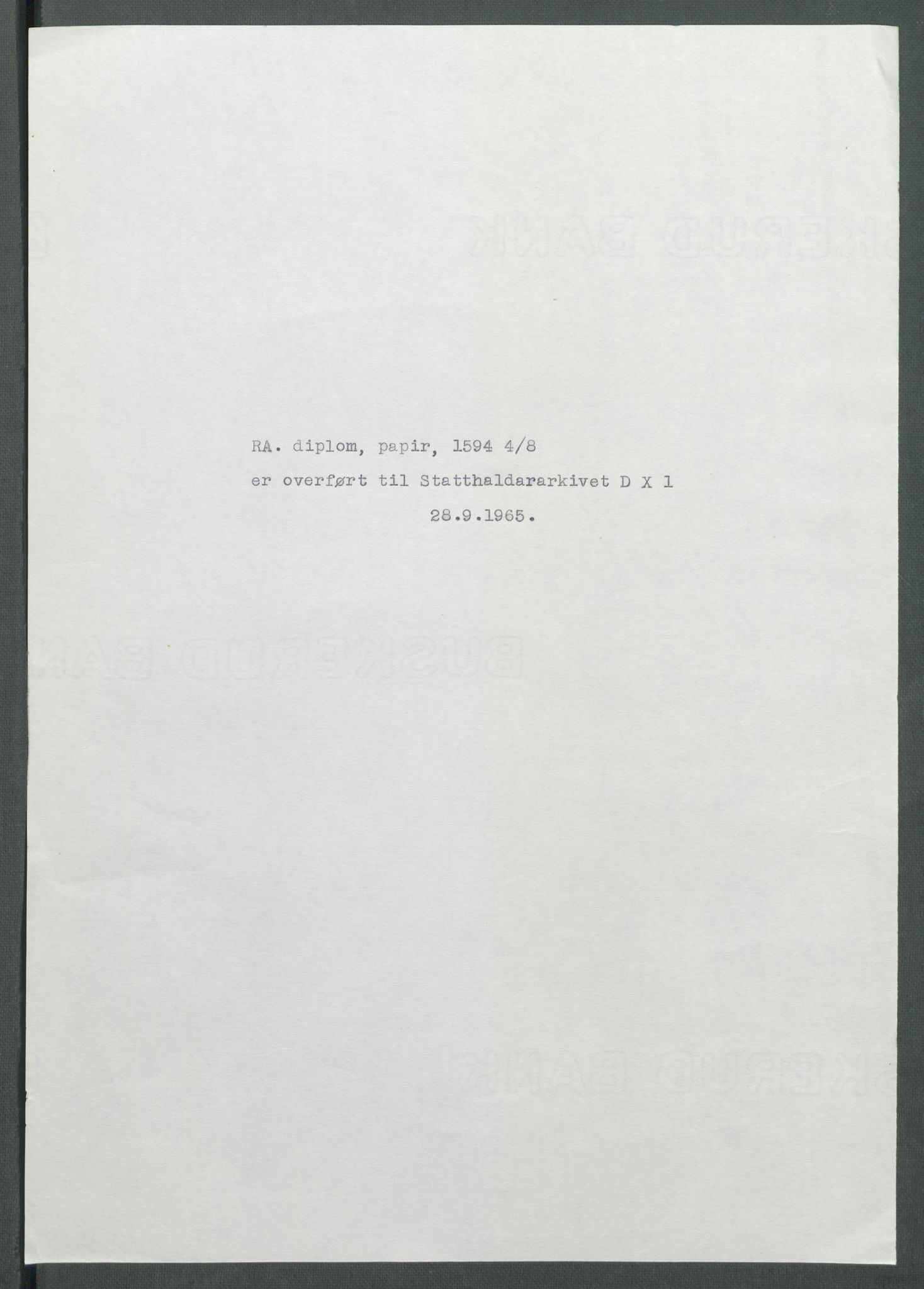 Riksarkivets diplomsamling, RA/EA-5965/F02/L0098: Dokumenter, 1594, s. 50