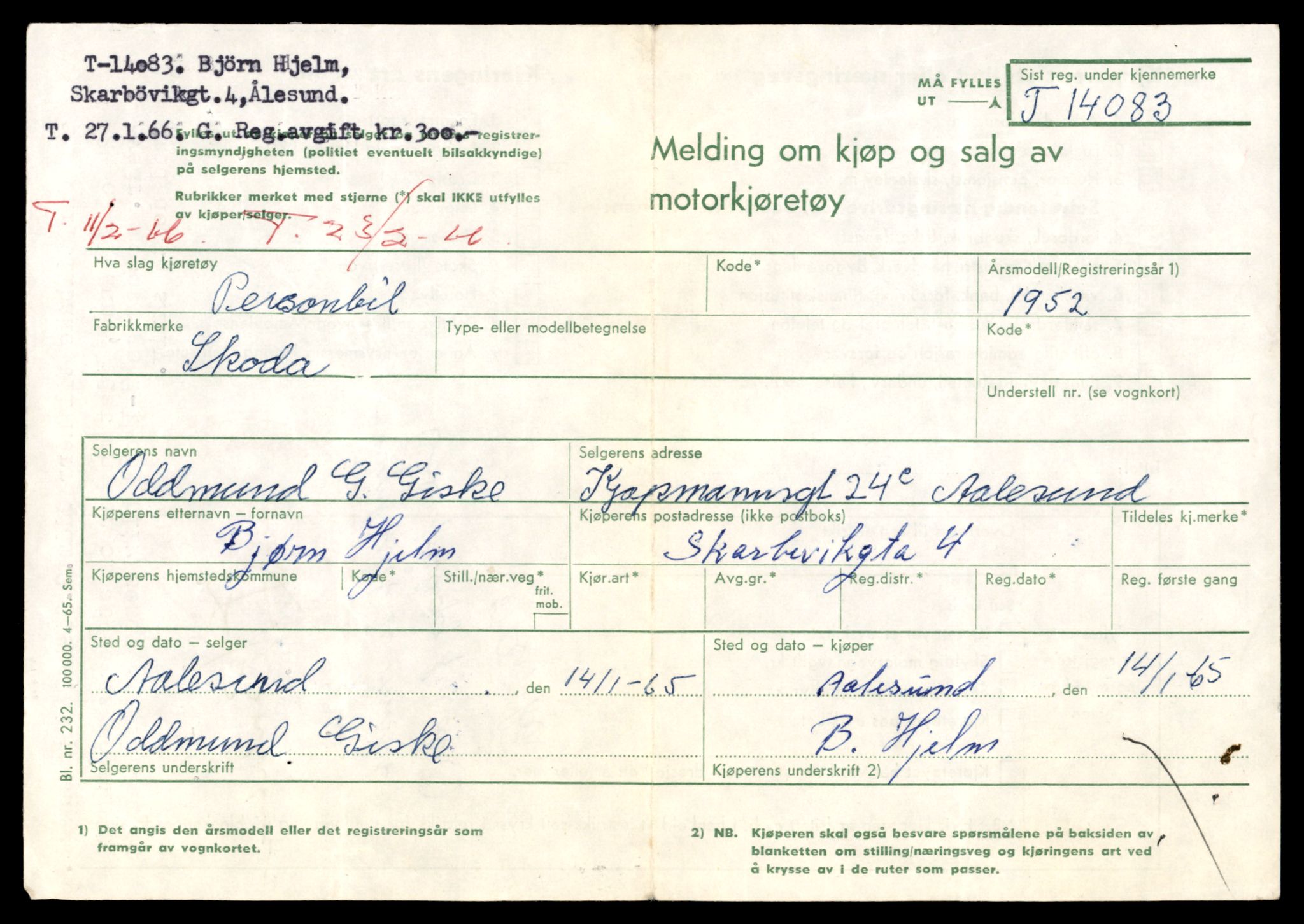 Møre og Romsdal vegkontor - Ålesund trafikkstasjon, AV/SAT-A-4099/F/Fe/L0043: Registreringskort for kjøretøy T 14080 - T 14204, 1927-1998, s. 63