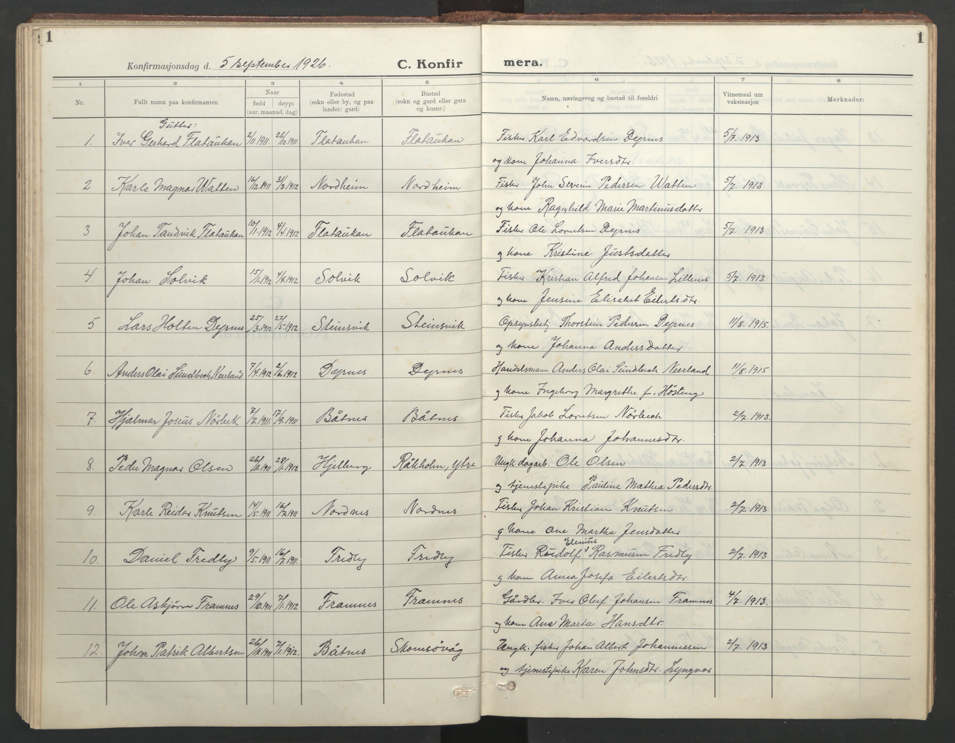 Ministerialprotokoller, klokkerbøker og fødselsregistre - Møre og Romsdal, AV/SAT-A-1454/582/L0950: Klokkerbok nr. 582C02, 1926-1950, s. 1