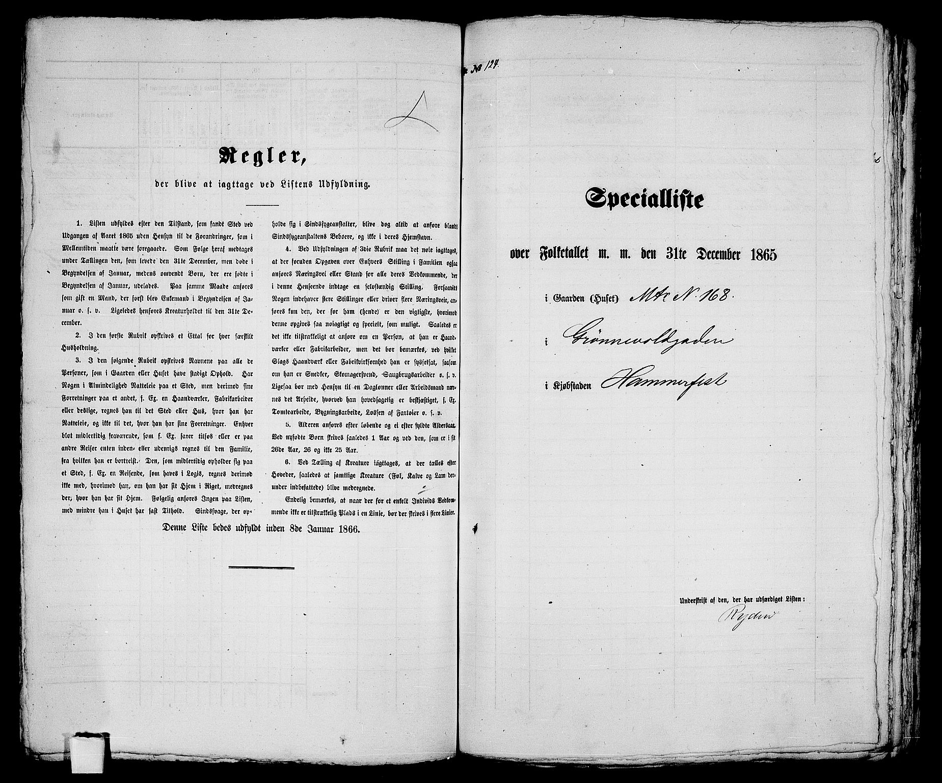 RA, Folketelling 1865 for 2001B Hammerfest prestegjeld, Hammerfest kjøpstad, 1865, s. 255