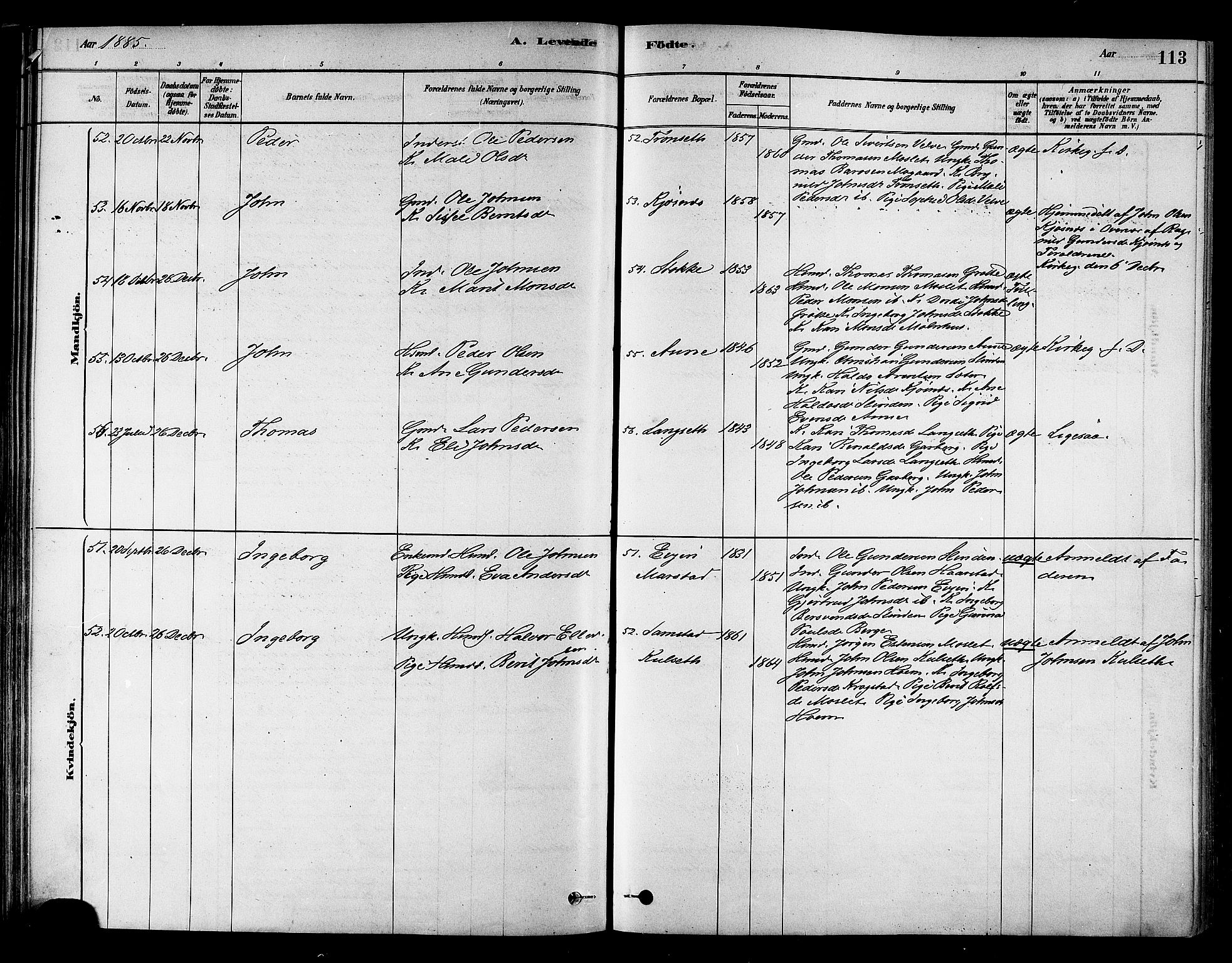 Ministerialprotokoller, klokkerbøker og fødselsregistre - Sør-Trøndelag, AV/SAT-A-1456/695/L1148: Ministerialbok nr. 695A08, 1878-1891, s. 113