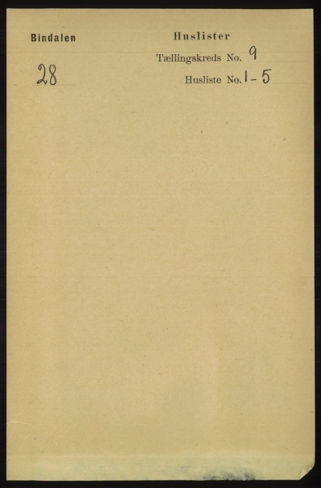 RA, Folketelling 1891 for 1811 Bindal herred, 1891, s. 2917