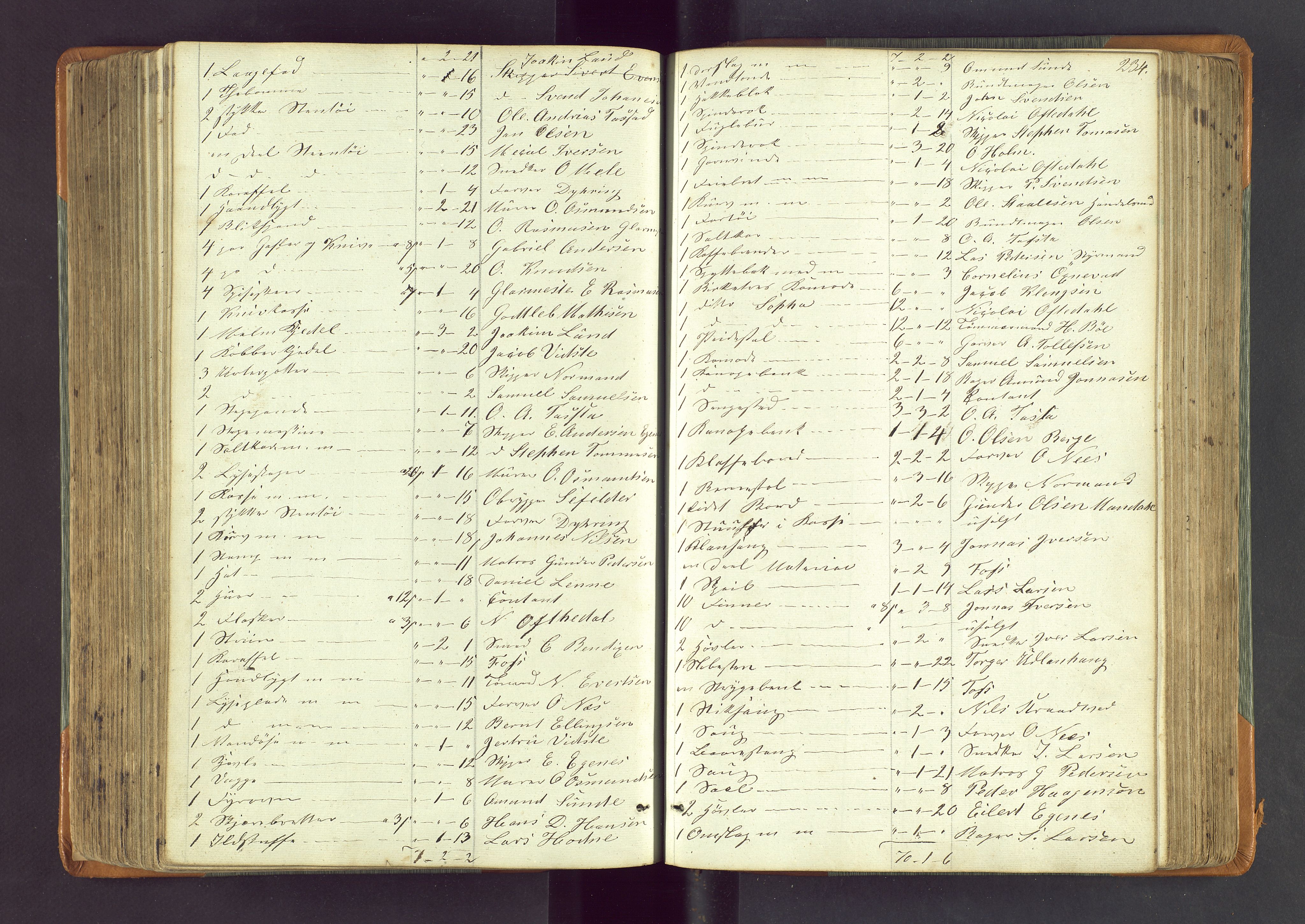 Stavanger byfogd, AV/SAST-A-101408/001/5/50/503BA/L0002: Registreringsprotokoll, 1846-1864, s. 234