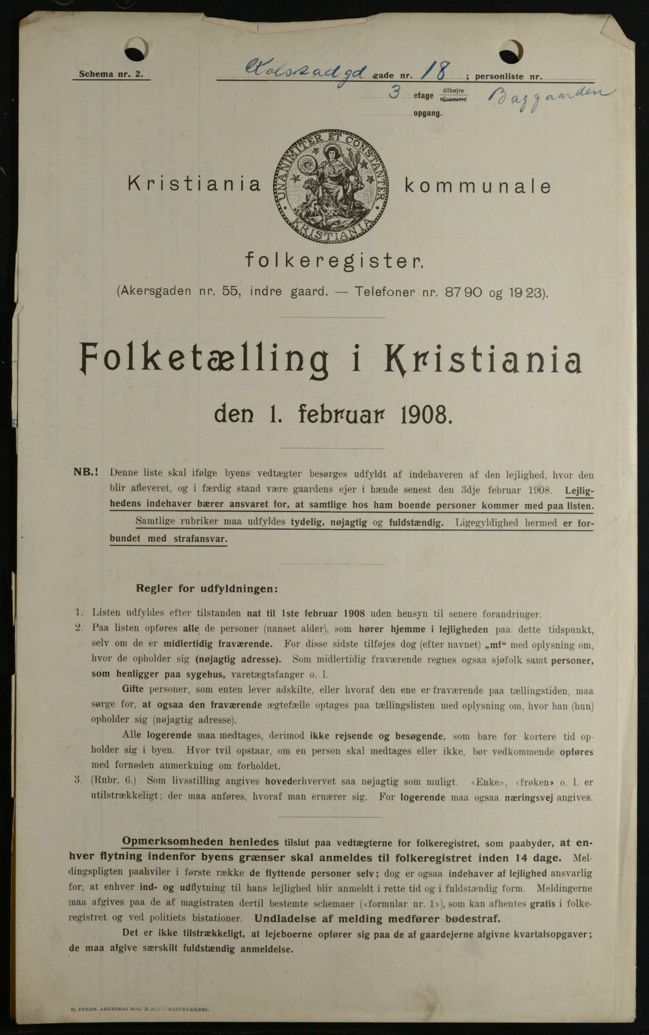 OBA, Kommunal folketelling 1.2.1908 for Kristiania kjøpstad, 1908, s. 46880